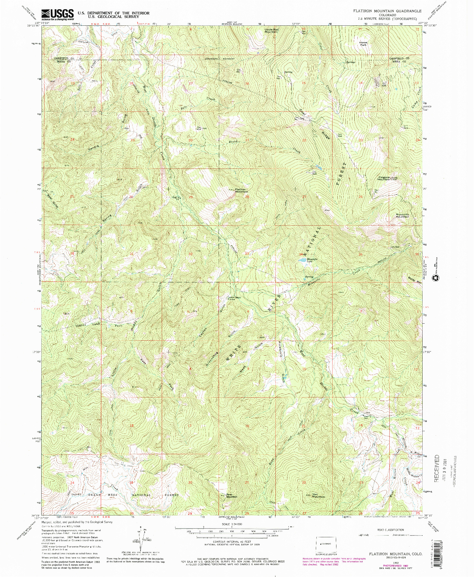 USGS 1:24000-SCALE QUADRANGLE FOR FLATIRON MOUNTAIN, CO 1963