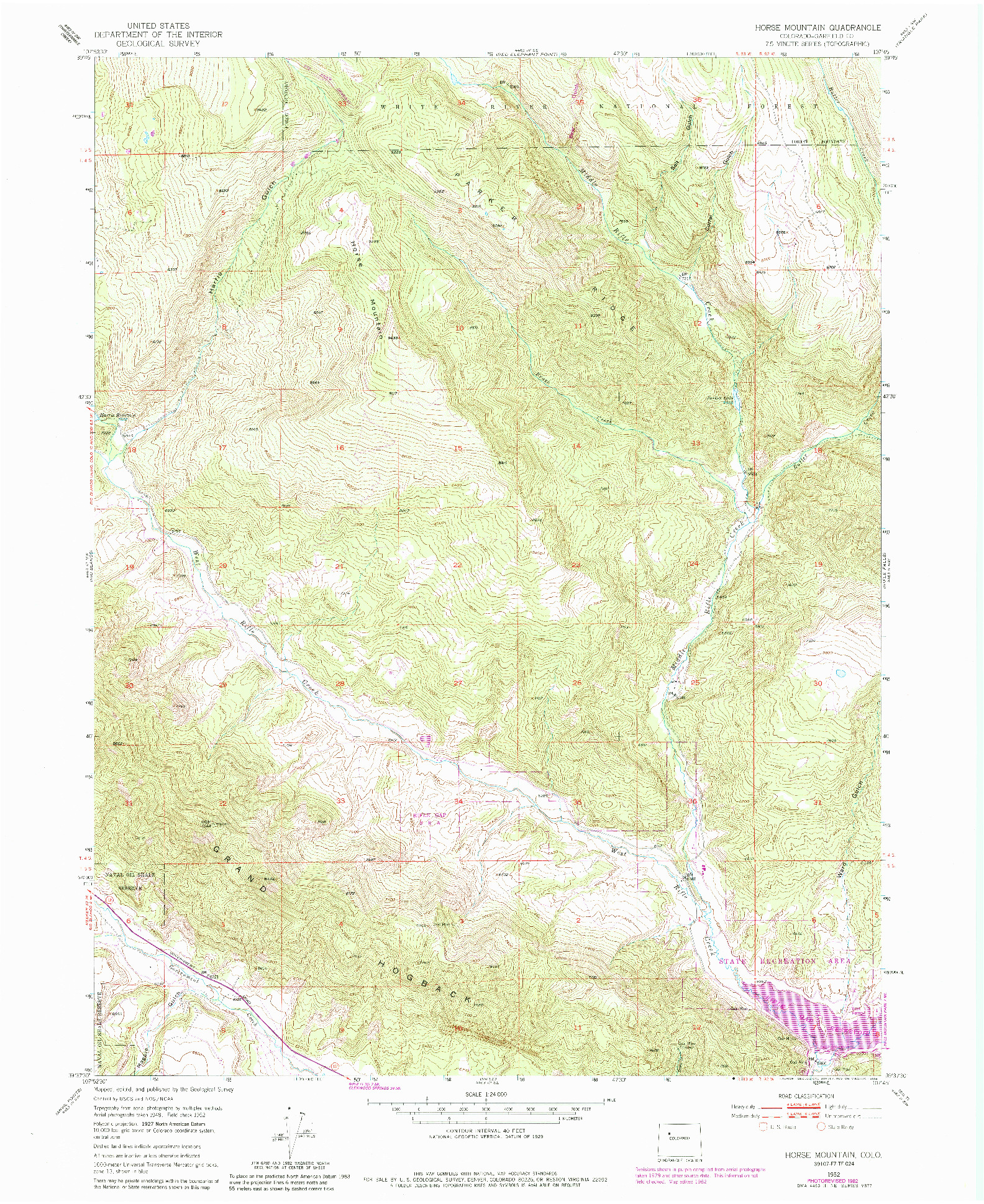 USGS 1:24000-SCALE QUADRANGLE FOR HORSE MOUNTAIN, CO 1952