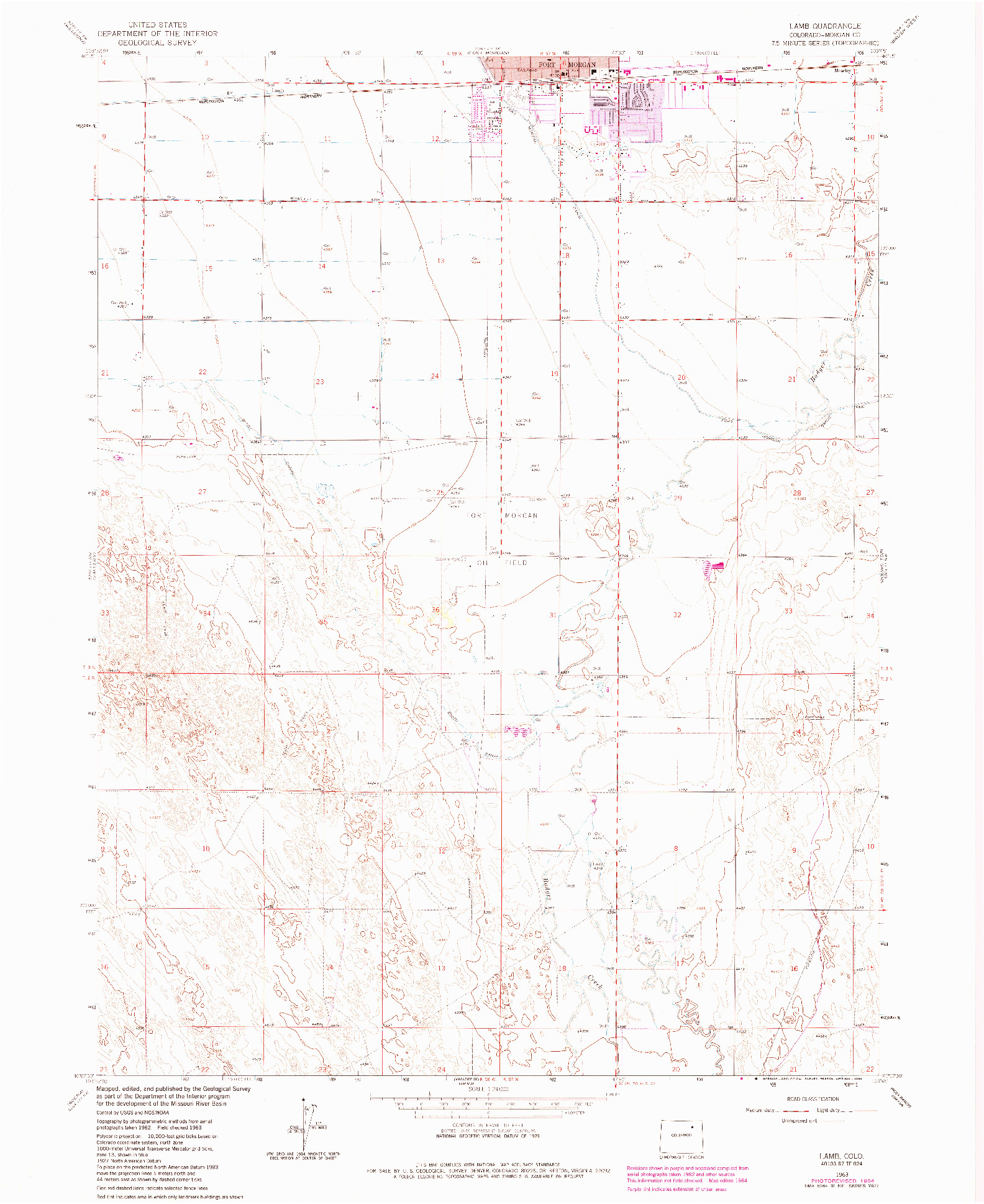 USGS 1:24000-SCALE QUADRANGLE FOR LAMB, CO 1963