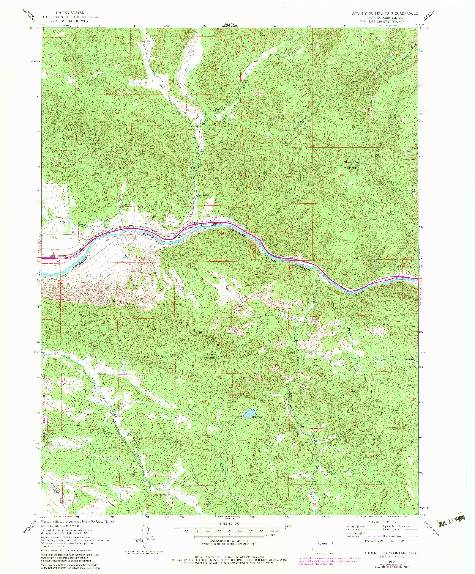 USGS 1:24000-SCALE QUADRANGLE FOR STORM KING MOUNTAIN, CO 1962