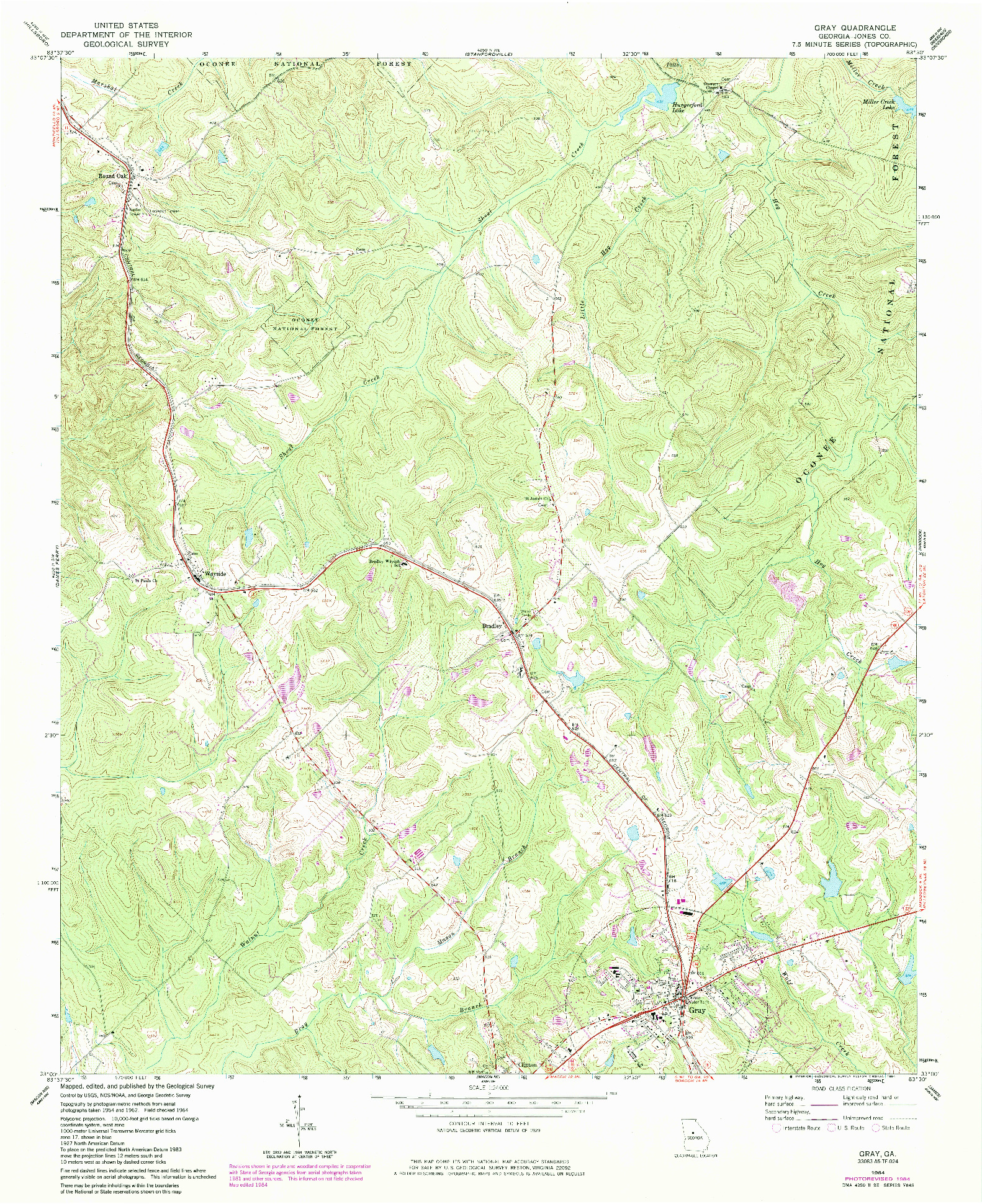 USGS 1:24000-SCALE QUADRANGLE FOR GRAY, GA 1964