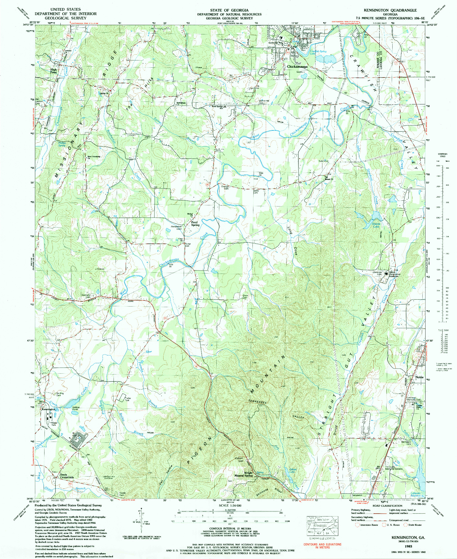 USGS 1:24000-SCALE QUADRANGLE FOR KENSINGTON, GA 1983