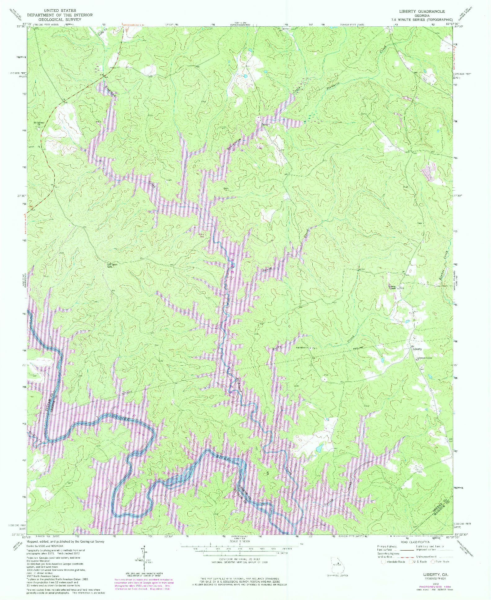USGS 1:24000-SCALE QUADRANGLE FOR LIBERTY, GA 1972