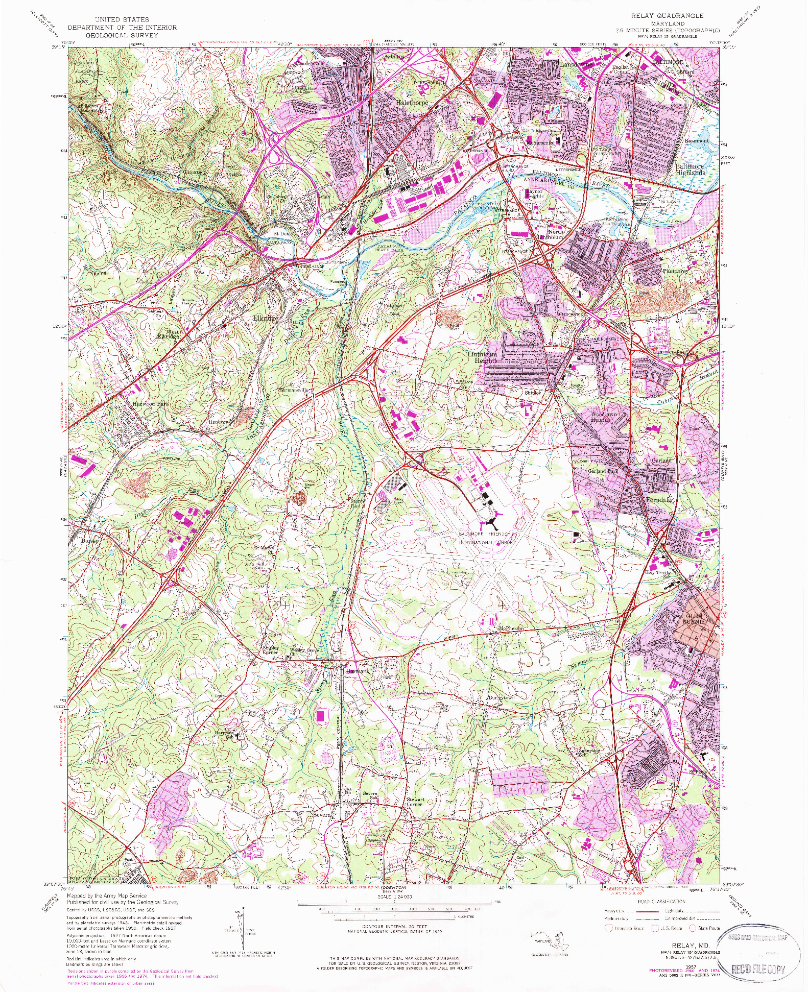 USGS 1:24000-SCALE QUADRANGLE FOR RELAY, MD 1957