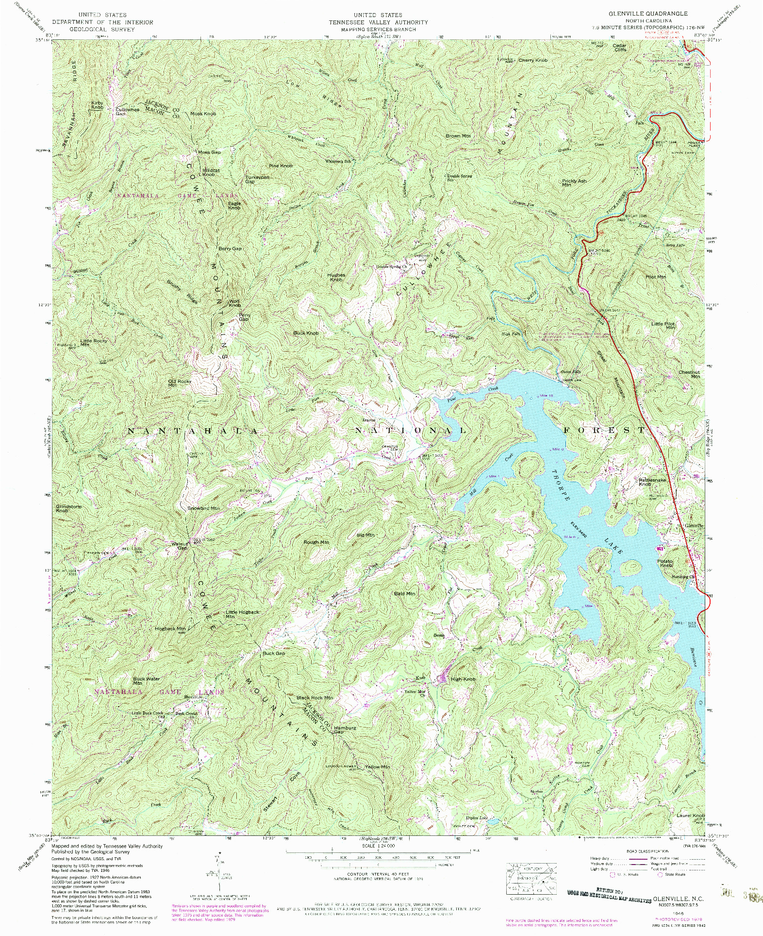 USGS 1:24000-SCALE QUADRANGLE FOR GLENVILLE, NC 1946