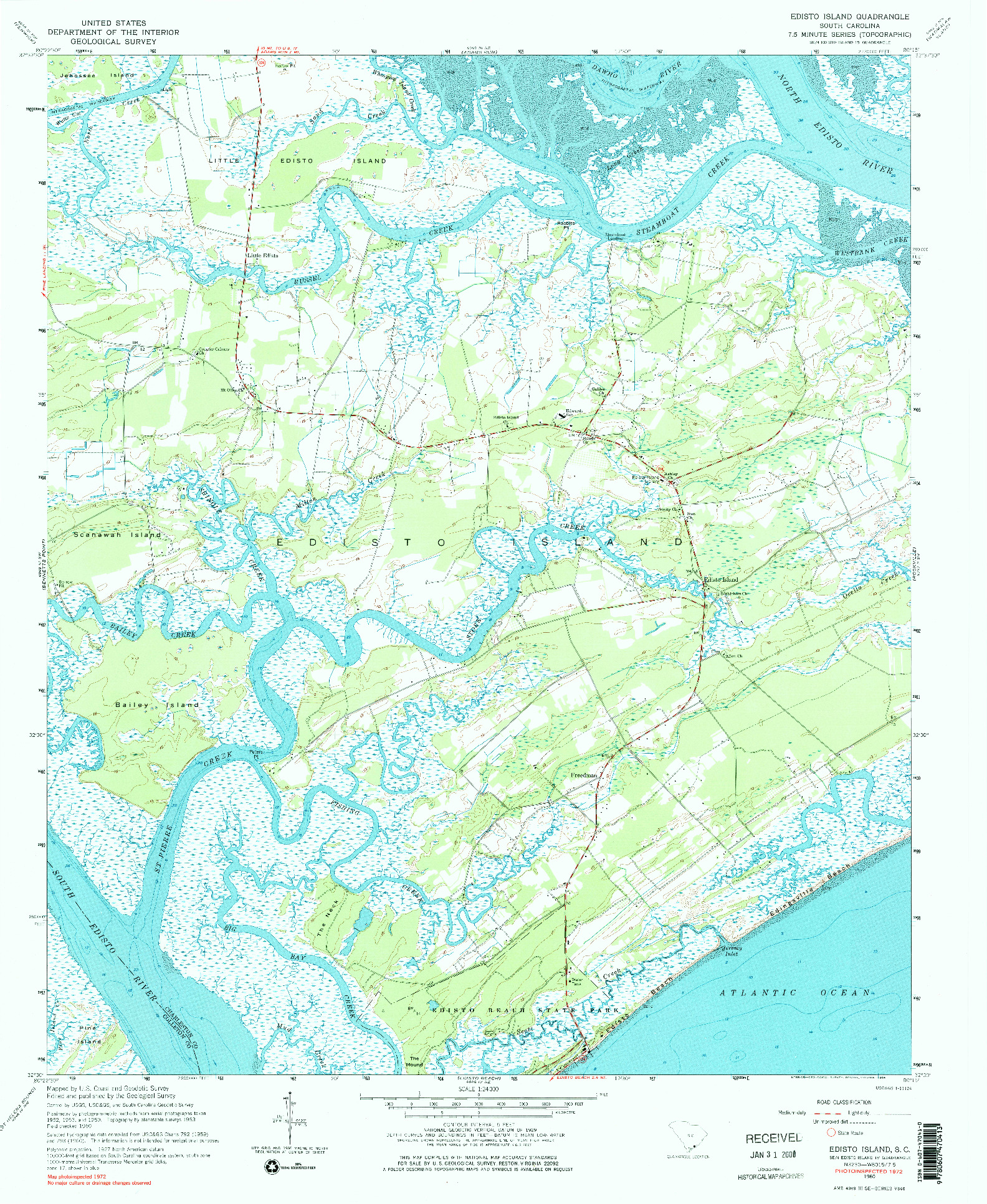 USGS 1:24000-SCALE QUADRANGLE FOR EDISTO ISLAND, SC 1960