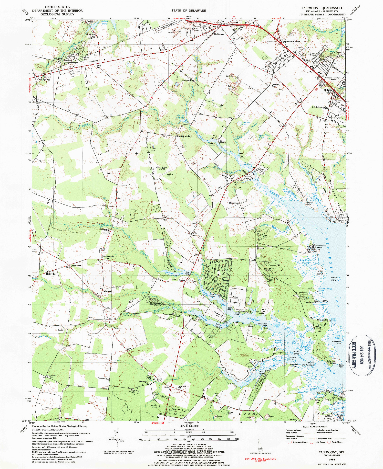 USGS 1:24000-SCALE QUADRANGLE FOR FAIRMOUNT, DE 1984