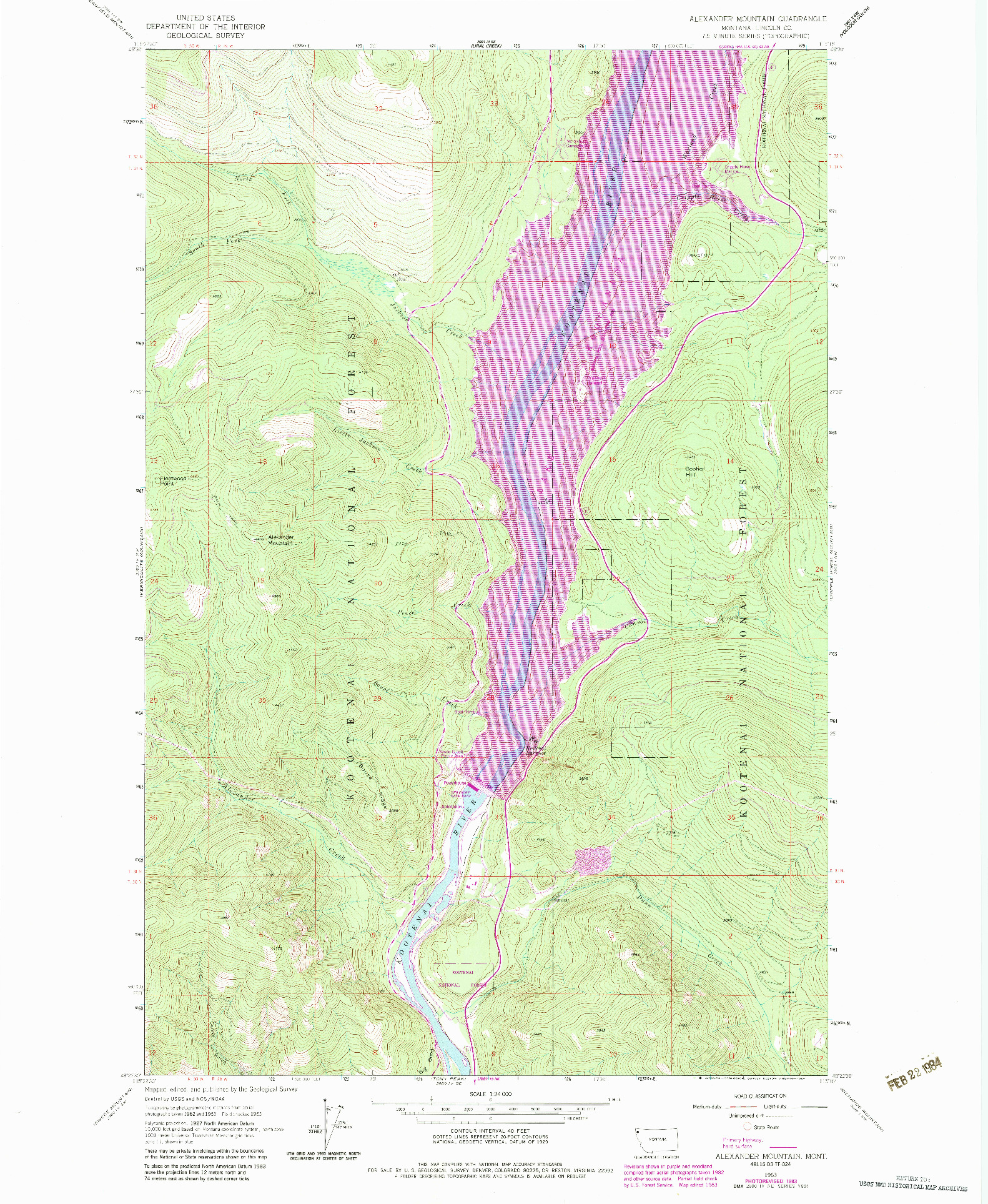 USGS 1:24000-SCALE QUADRANGLE FOR ALEXANDER MOUNTAIN, MT 1963