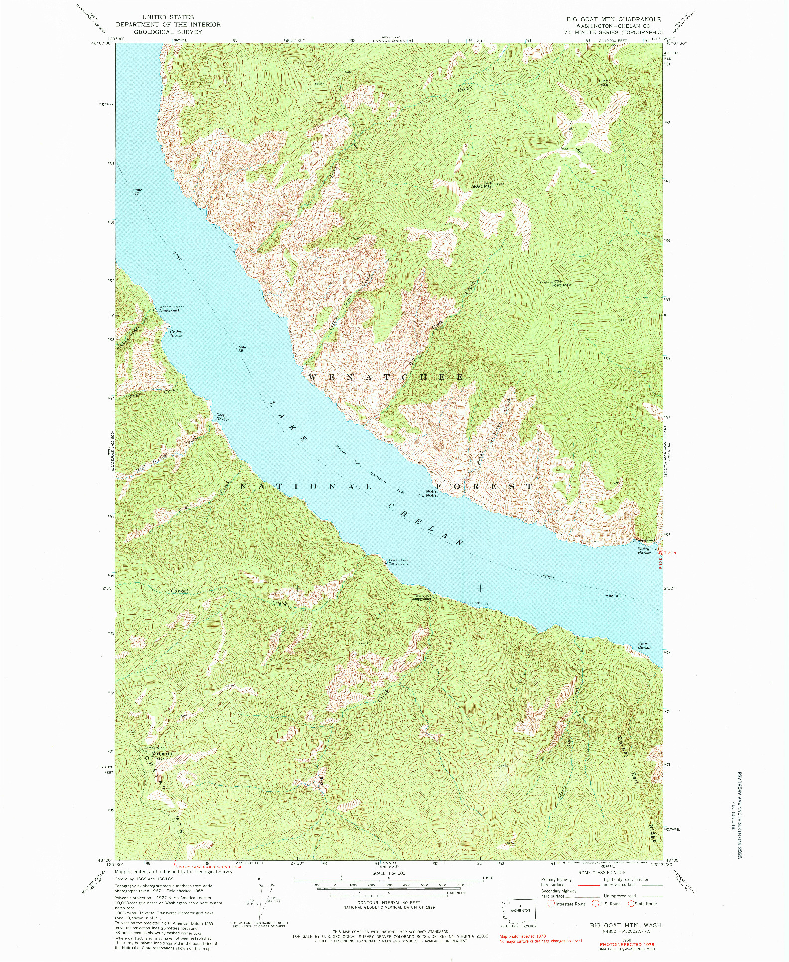 USGS 1:24000-SCALE QUADRANGLE FOR BIG GOAT MTN, WA 1968