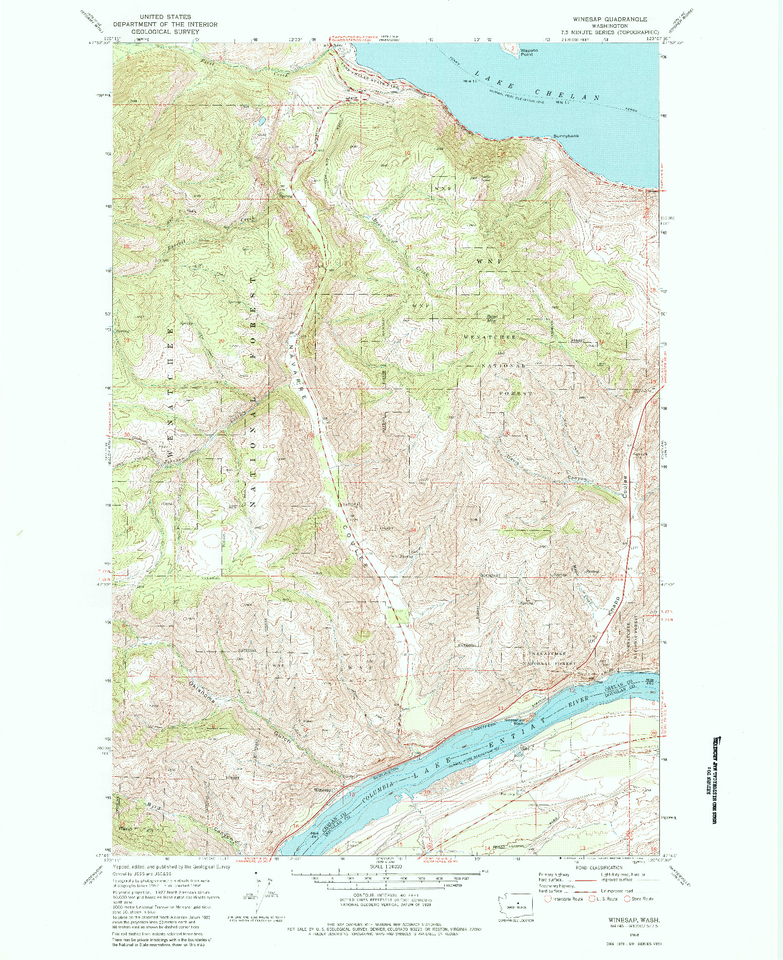 USGS 1:24000-SCALE QUADRANGLE FOR WINESAP, WA 1968