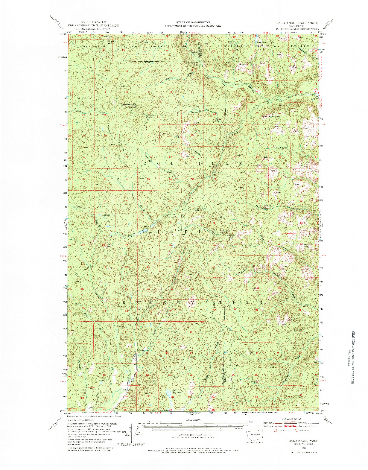 USGS 1:62500-SCALE QUADRANGLE FOR BALD KNOB, WA 1953