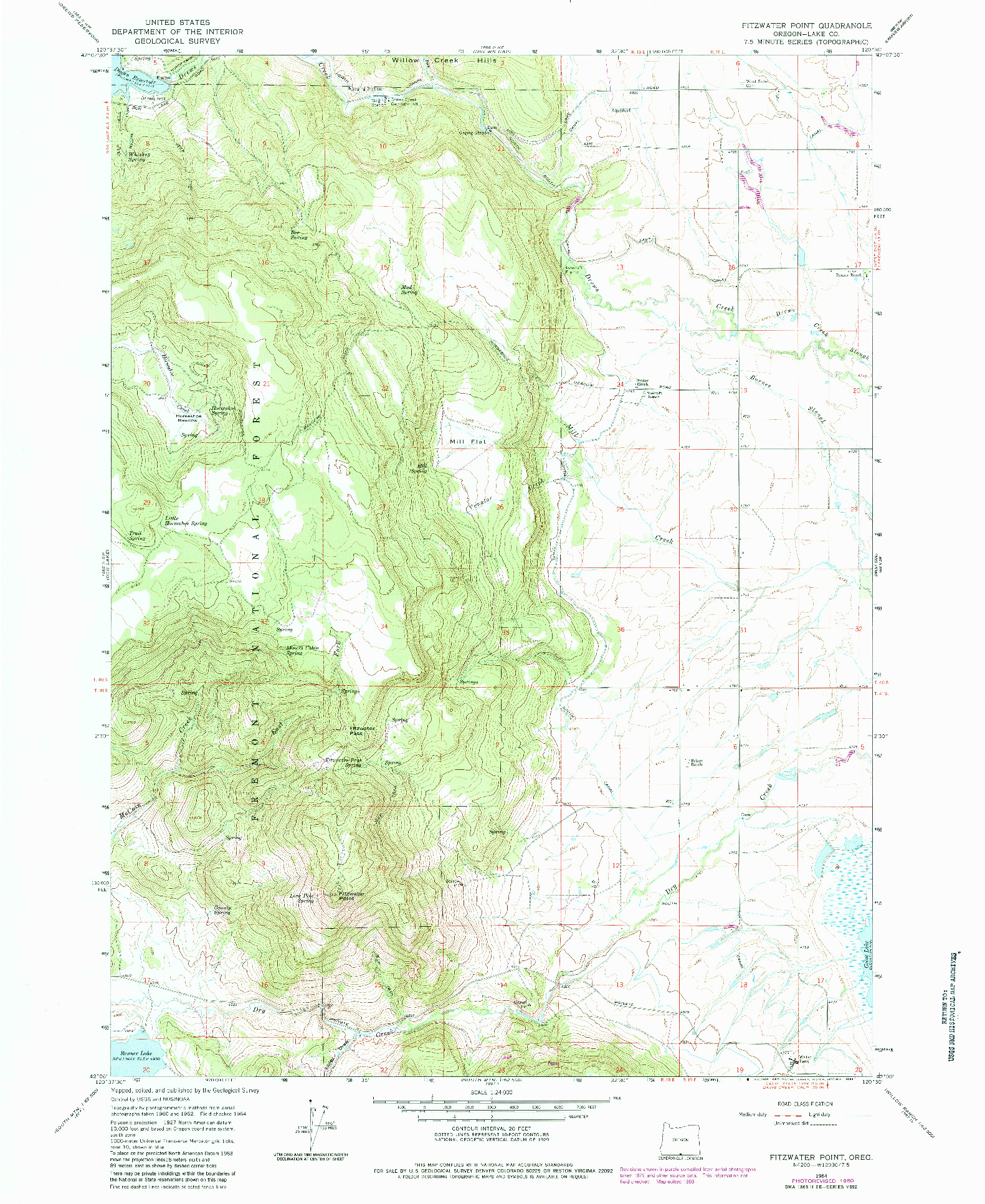 USGS 1:24000-SCALE QUADRANGLE FOR FITZWATER POINT, OR 1964