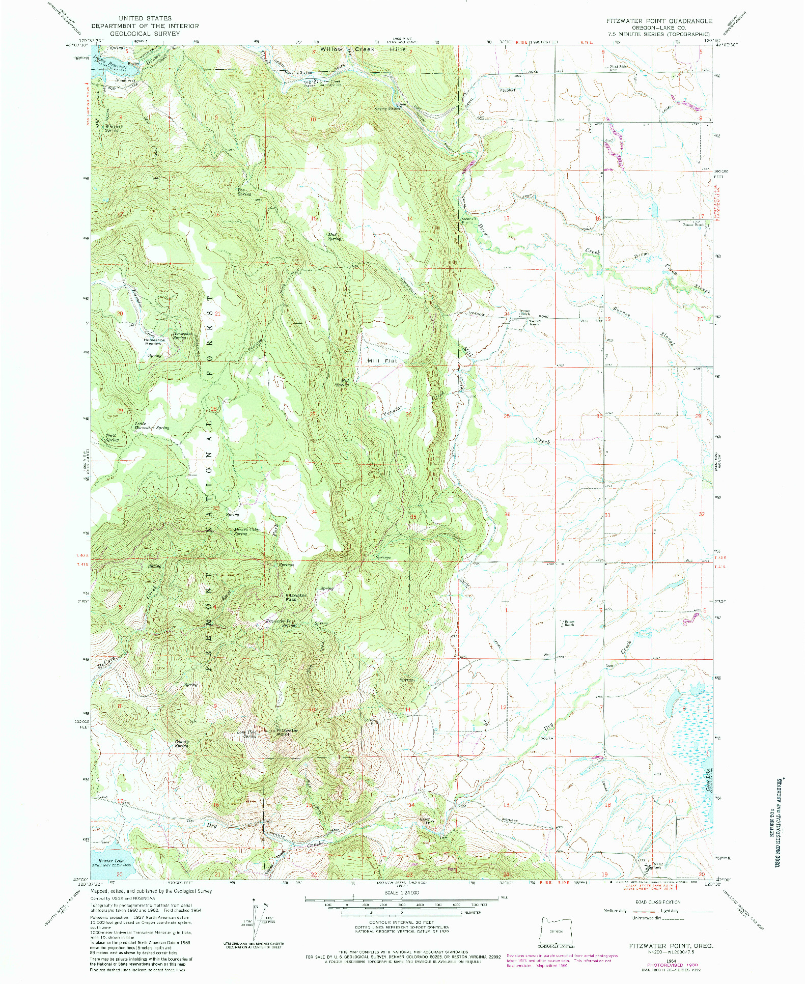 USGS 1:24000-SCALE QUADRANGLE FOR FITZWATER POINT, OR 1964