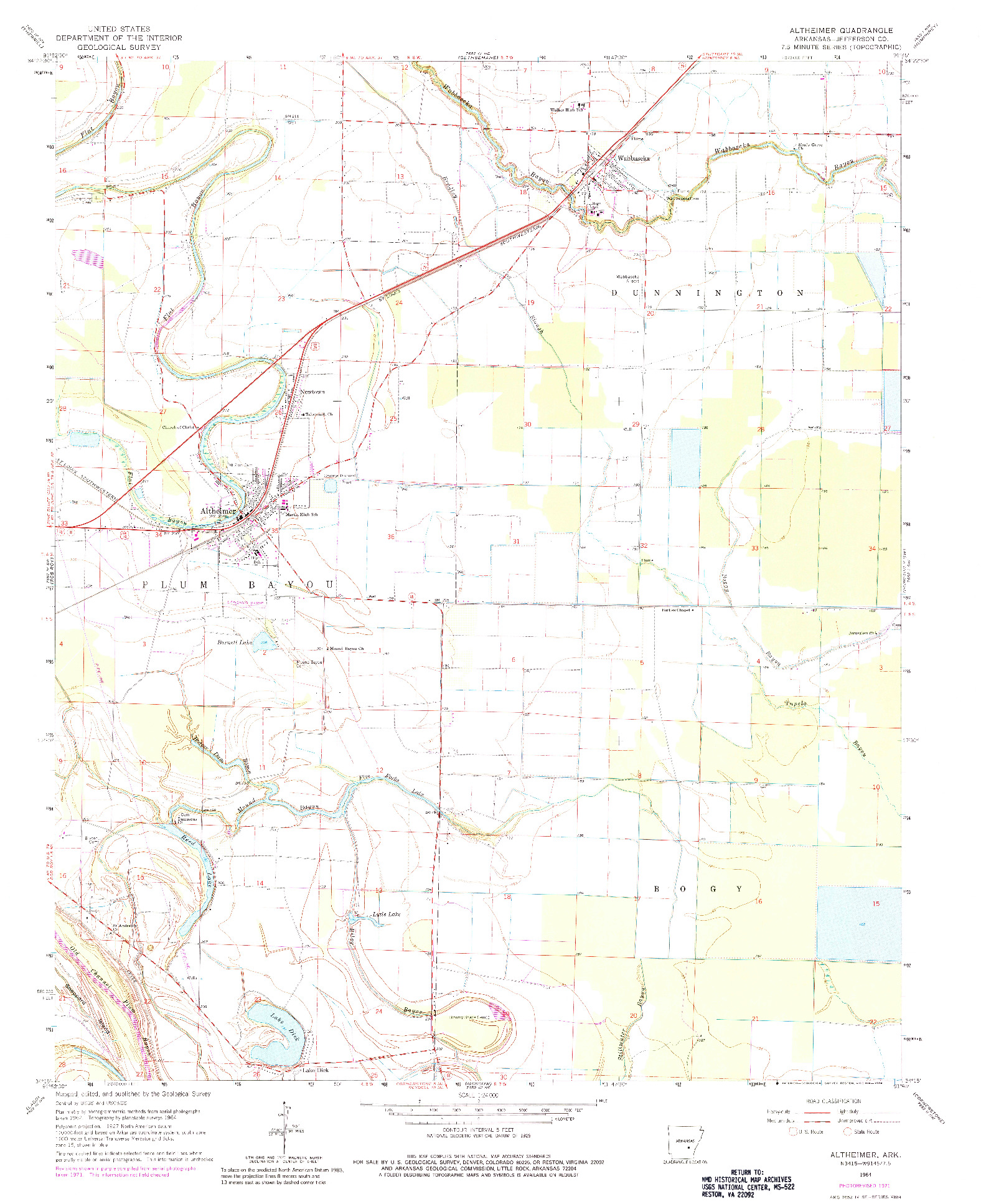 USGS 1:24000-SCALE QUADRANGLE FOR ALTHEIMER, AR 1964