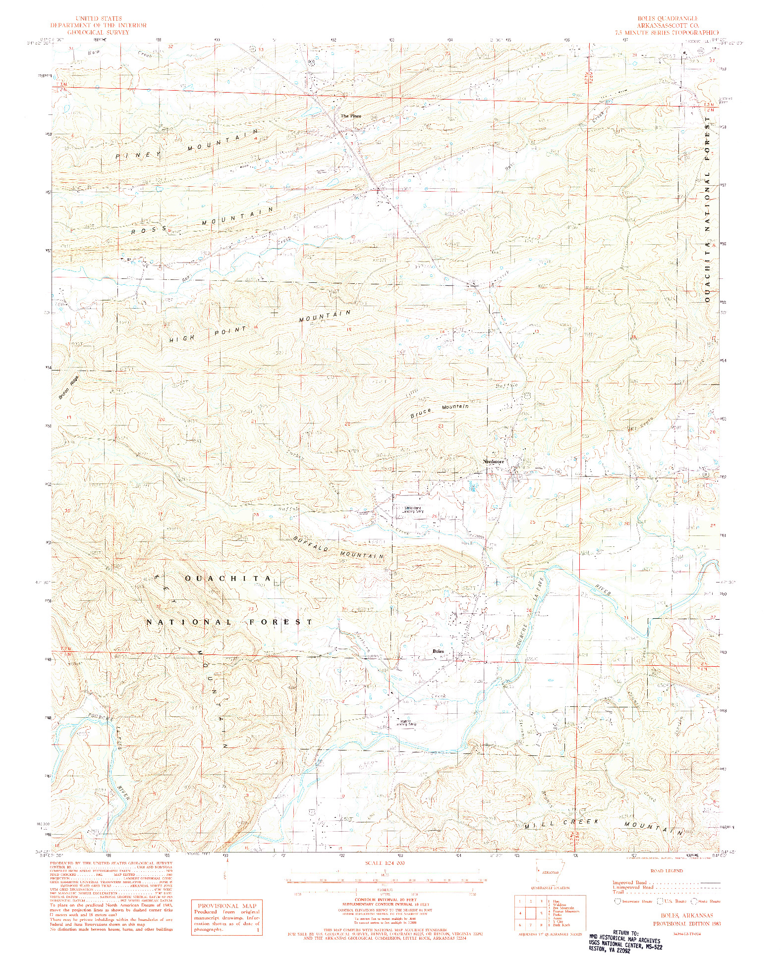 USGS 1:24000-SCALE QUADRANGLE FOR BOLES, AR 1983