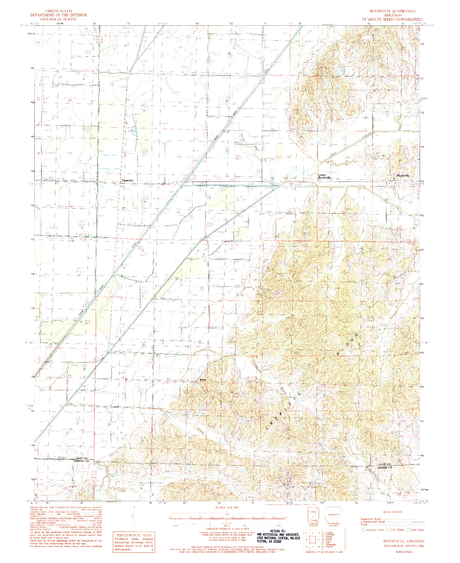 USGS 1:24000-SCALE QUADRANGLE FOR BOYDSVILLE, AR 1984