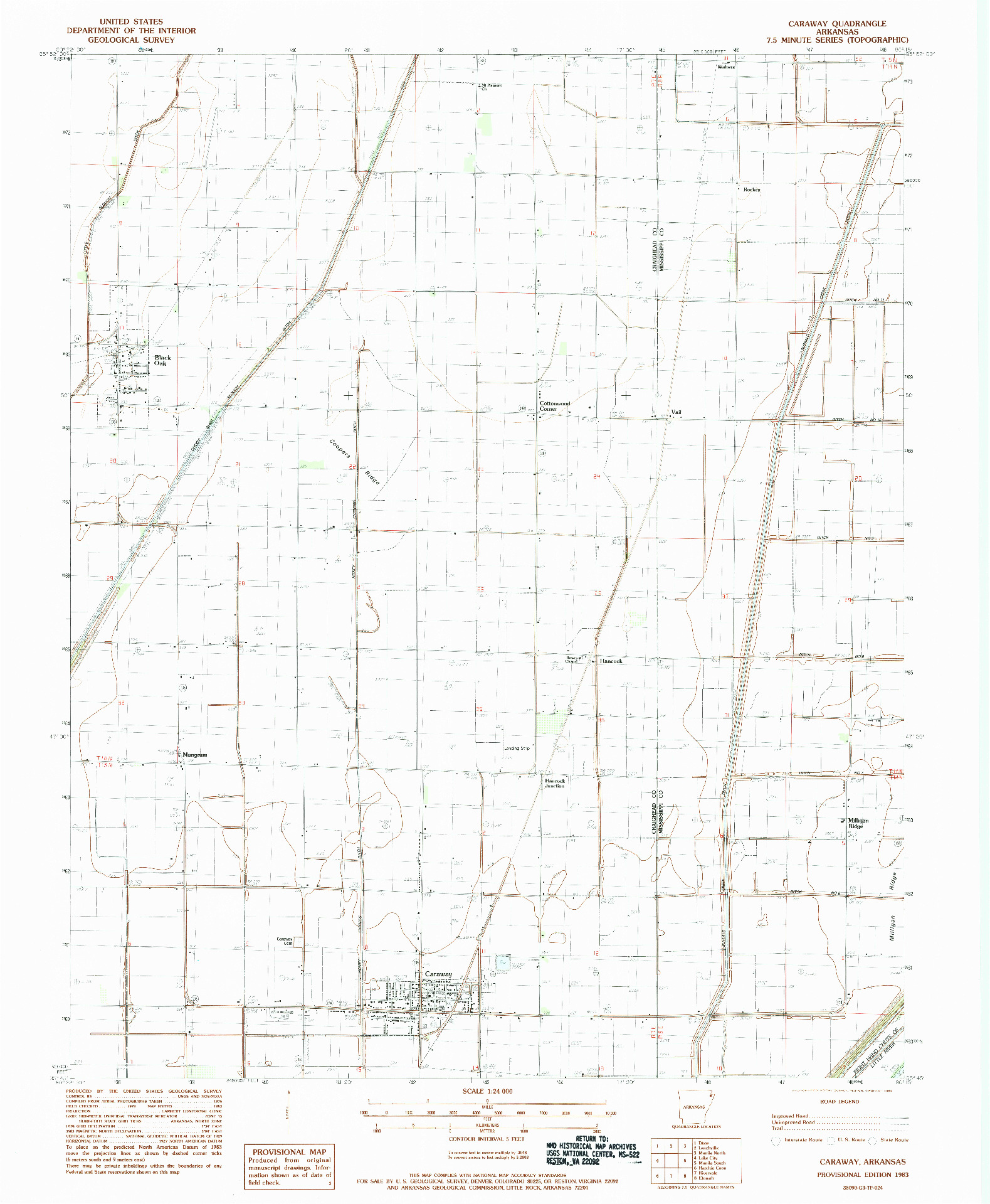 USGS 1:24000-SCALE QUADRANGLE FOR CARAWAY, AR 1983
