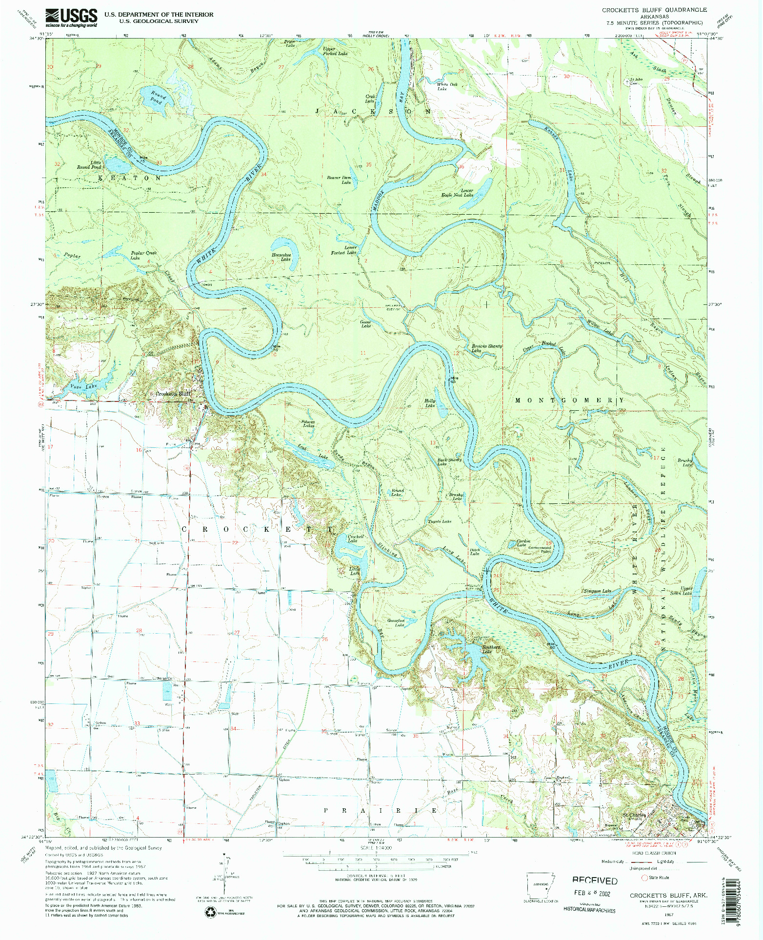 USGS 1:24000-SCALE QUADRANGLE FOR CROCKETTS BLUFF, AR 1967