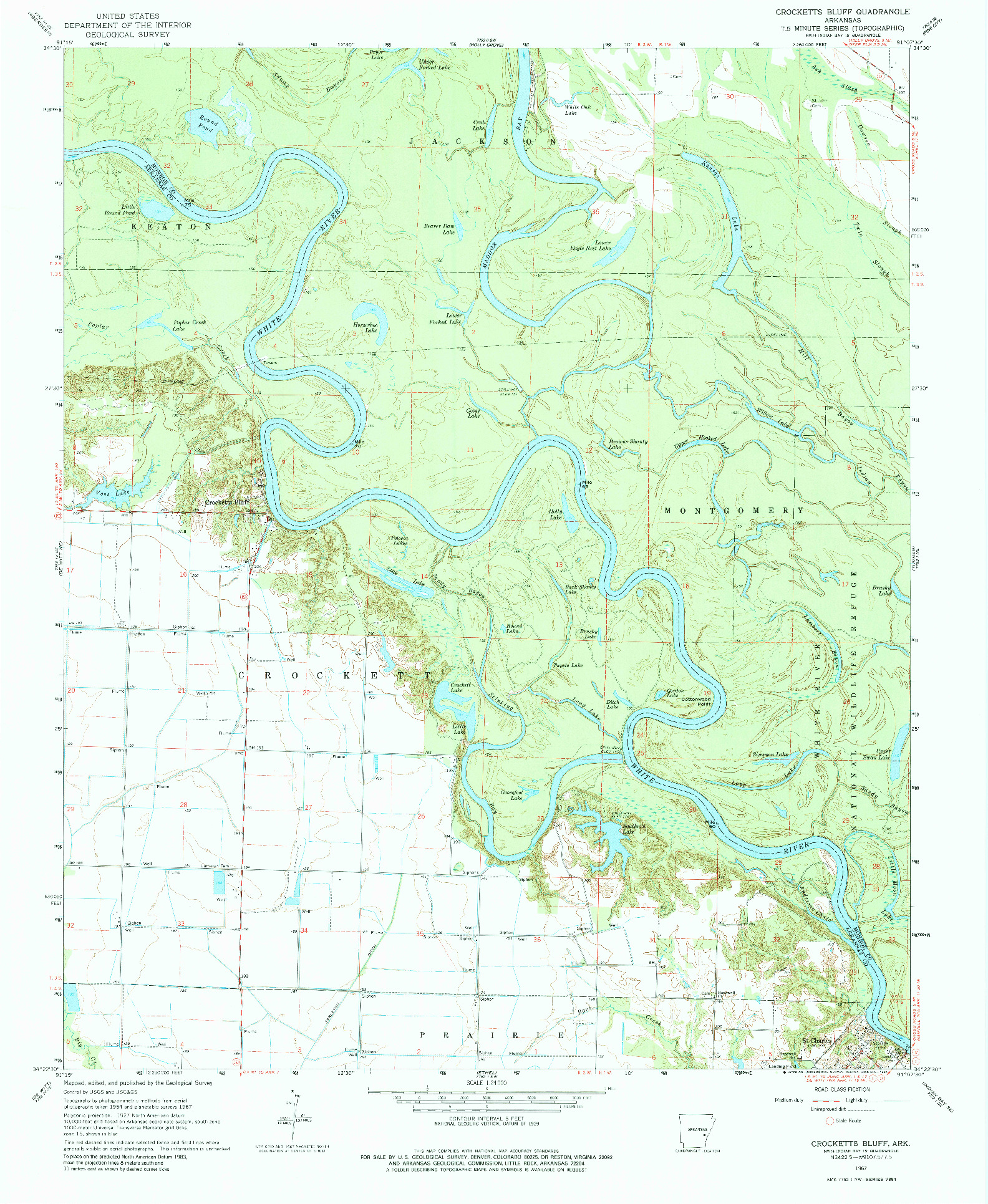 USGS 1:24000-SCALE QUADRANGLE FOR CROCKETTS BLUFF, AR 1967