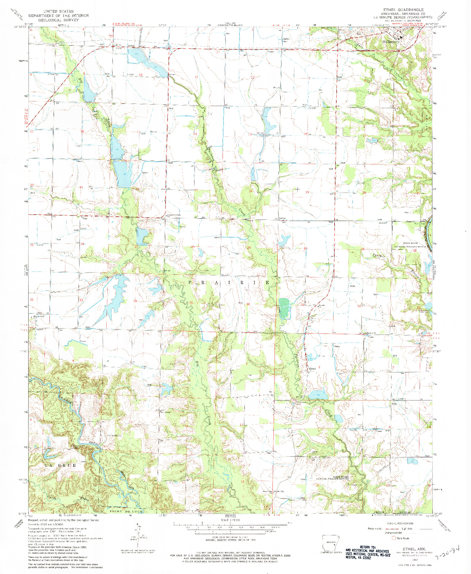 USGS 1:24000-SCALE QUADRANGLE FOR ETHEL, AR 1967