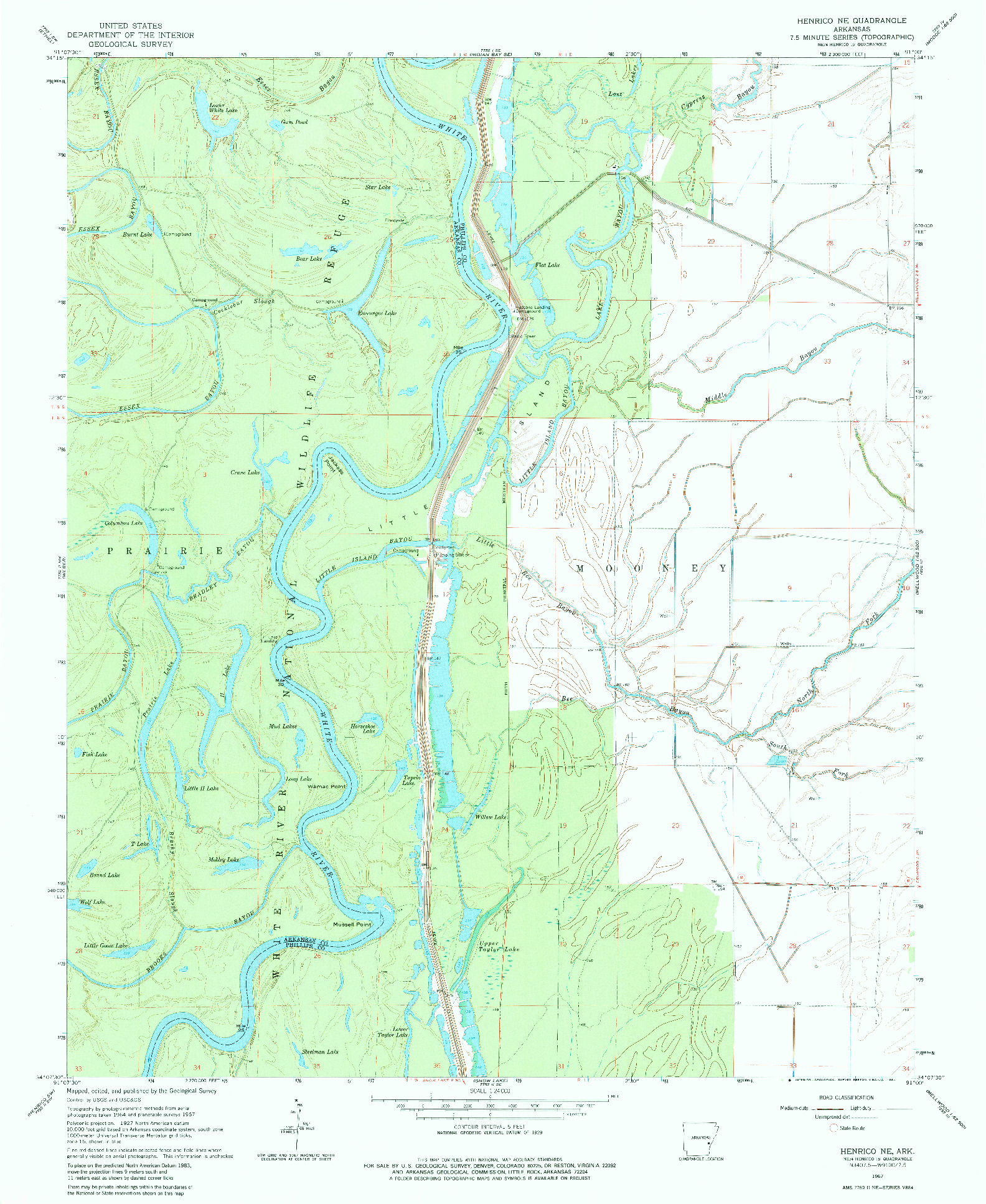 USGS 1:24000-SCALE QUADRANGLE FOR HENRICO NE, AR 1967