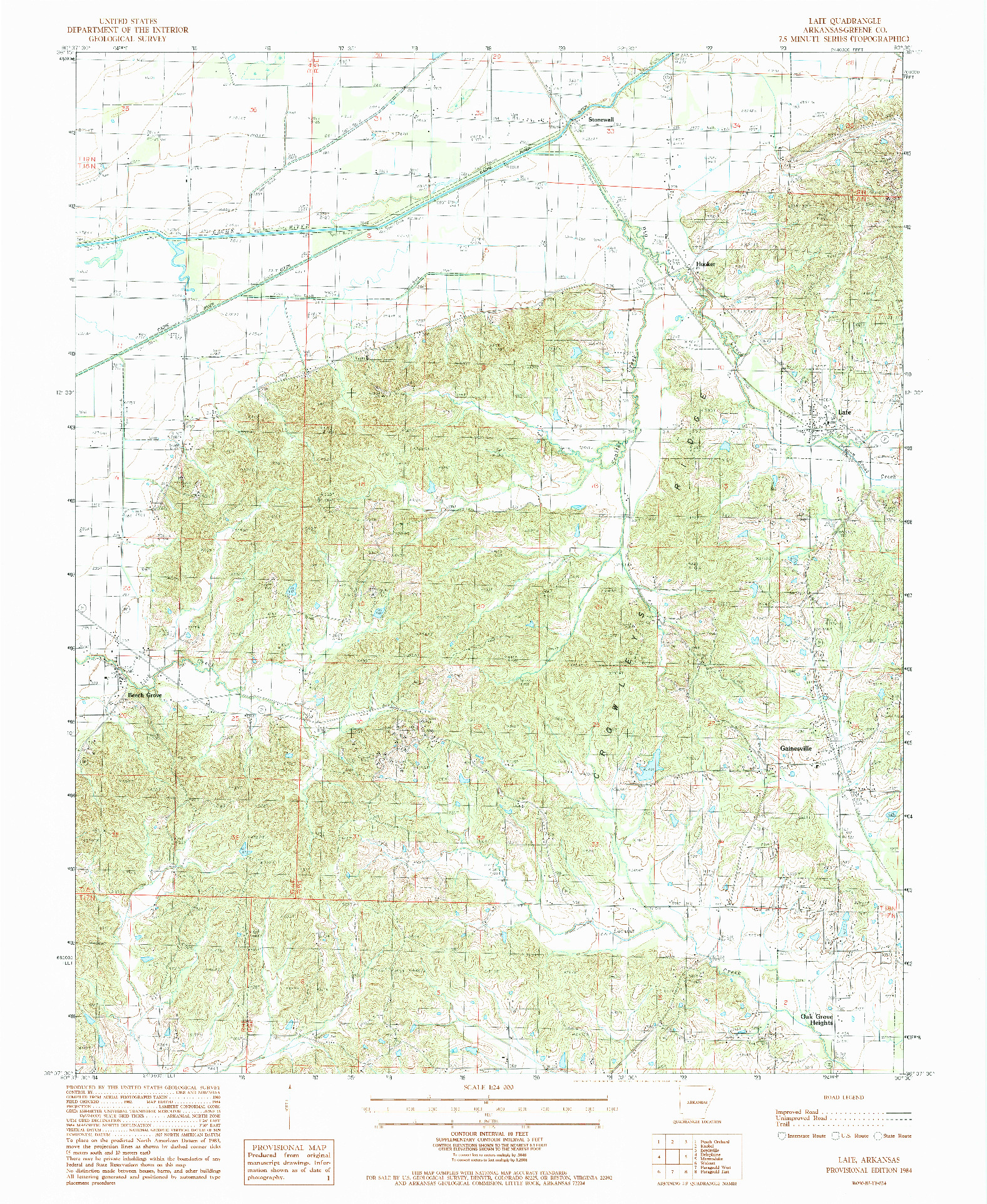 USGS 1:24000-SCALE QUADRANGLE FOR LAFE, AR 1984
