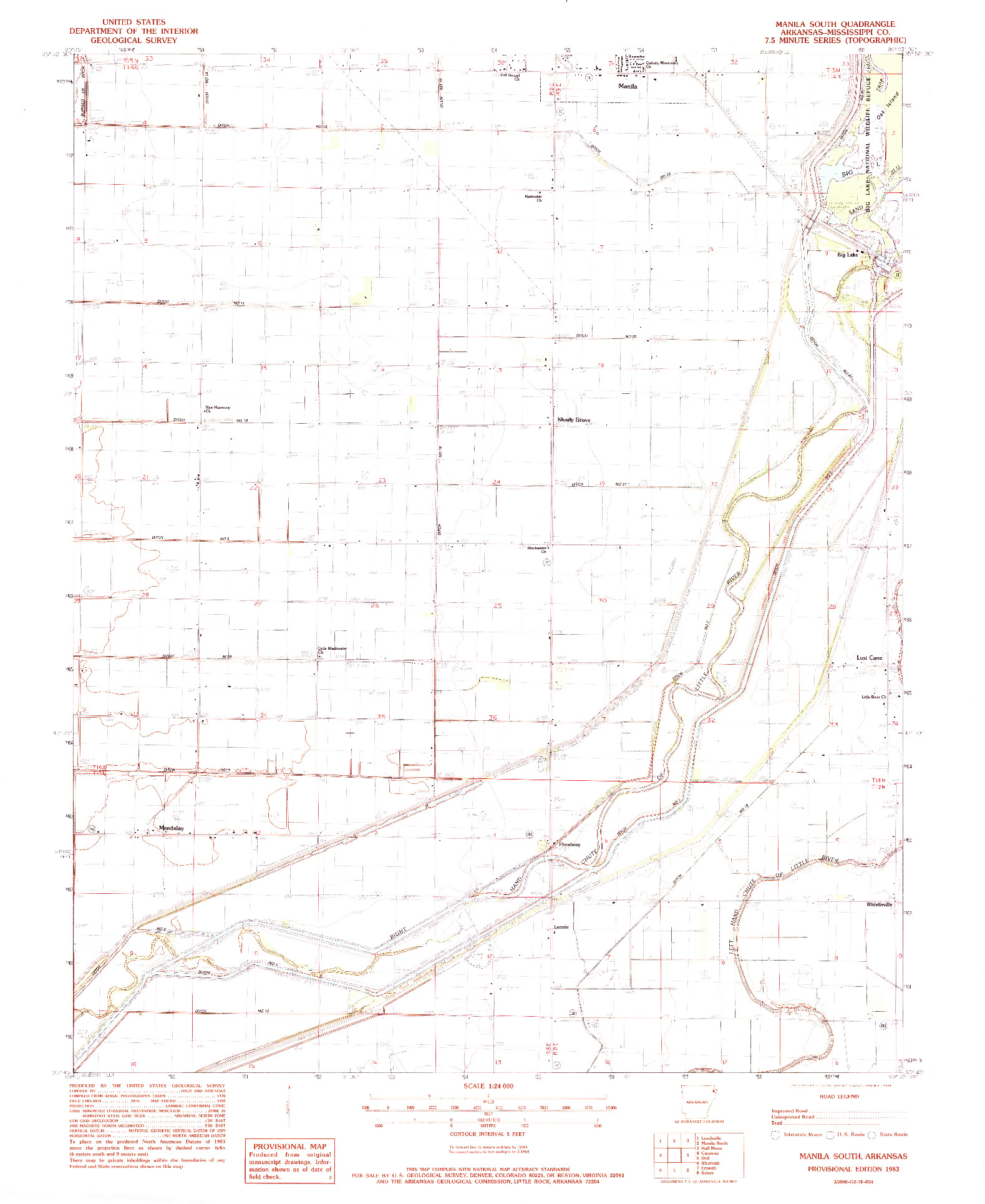 USGS 1:24000-SCALE QUADRANGLE FOR MANILA SOUTH, AR 1983