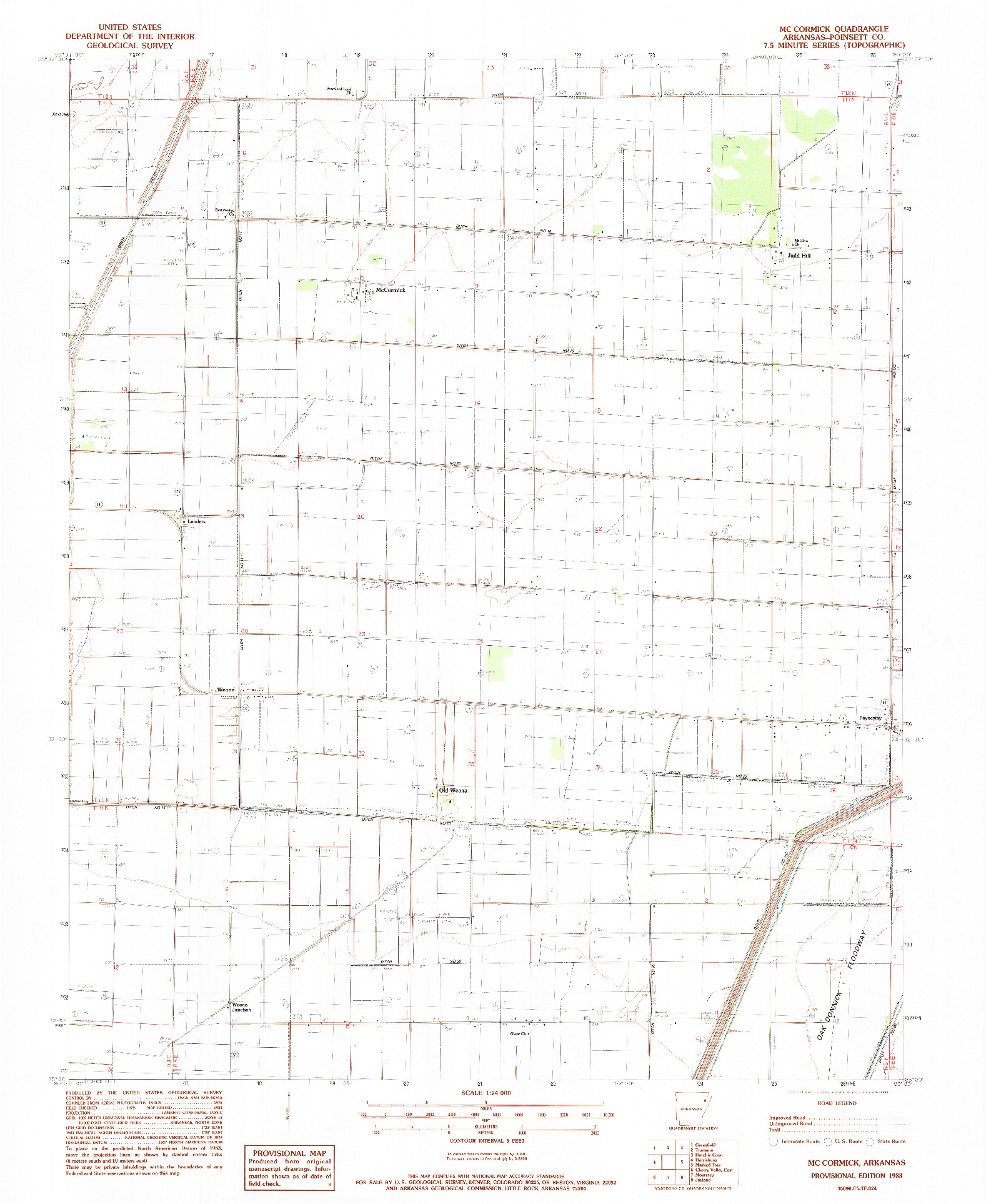 USGS 1:24000-SCALE QUADRANGLE FOR MC CORMICK, AR 1983