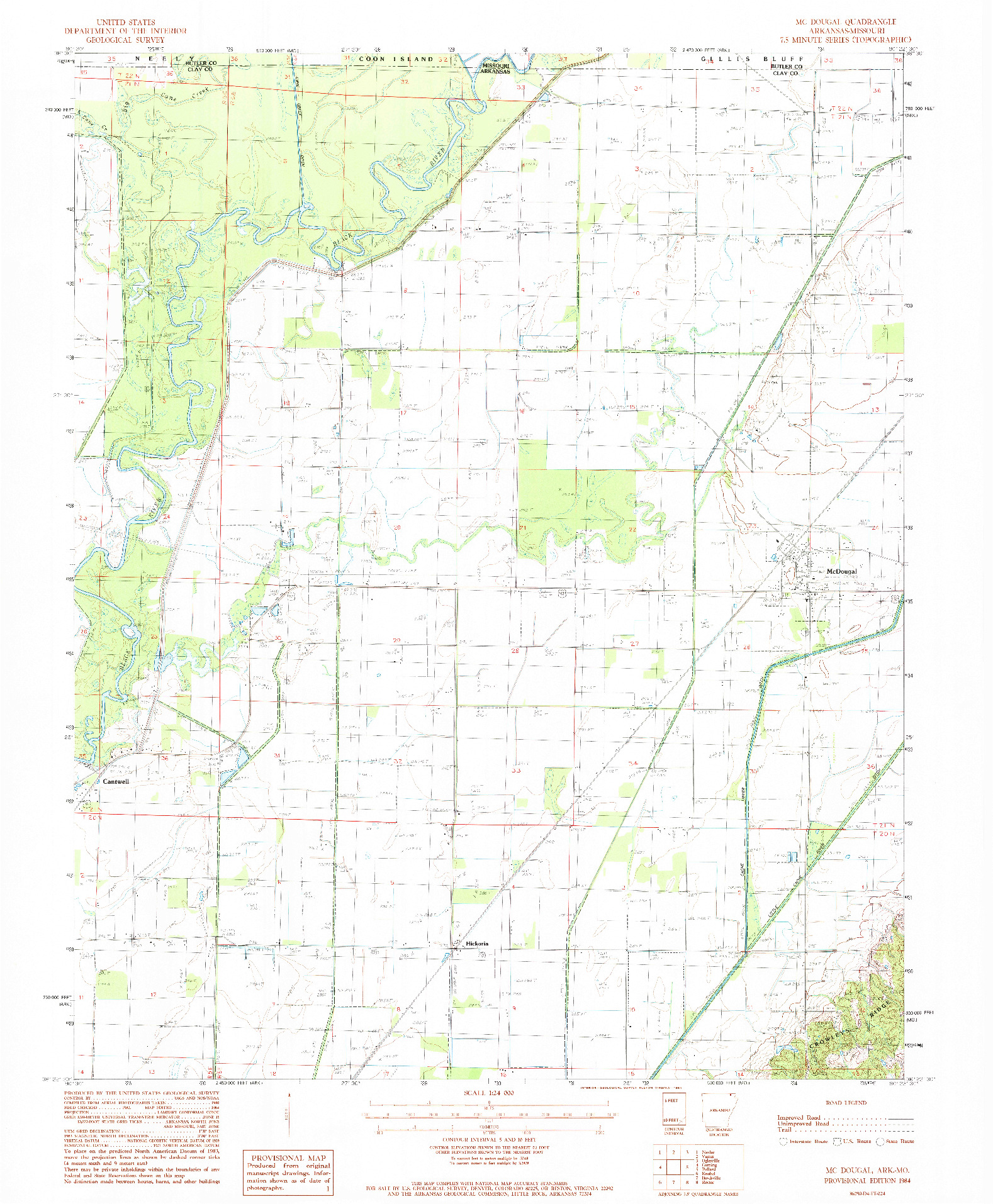 USGS 1:24000-SCALE QUADRANGLE FOR MC DOUGAL, AR 1984