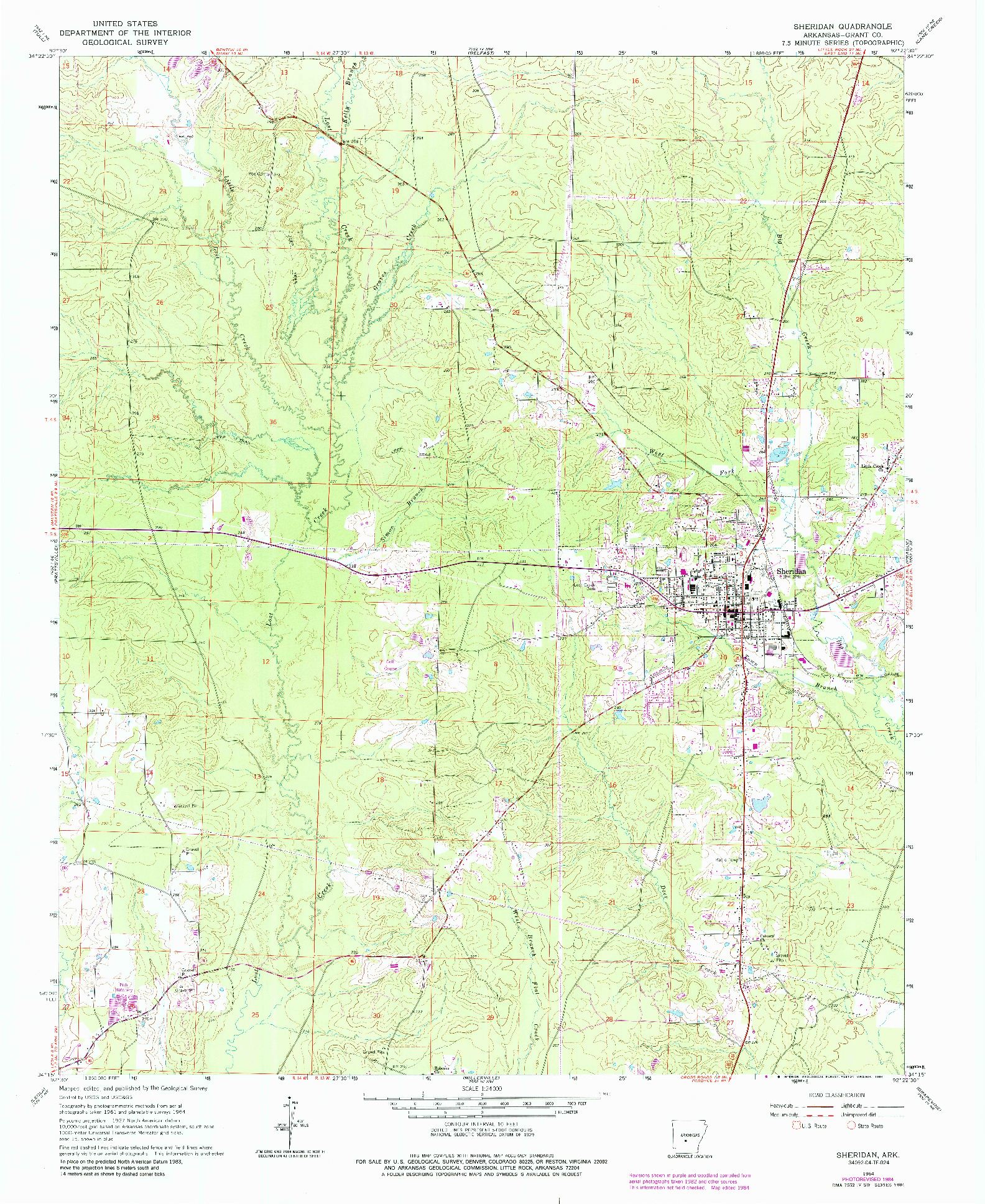 USGS 1:24000-SCALE QUADRANGLE FOR SHERIDAN, AR 1964