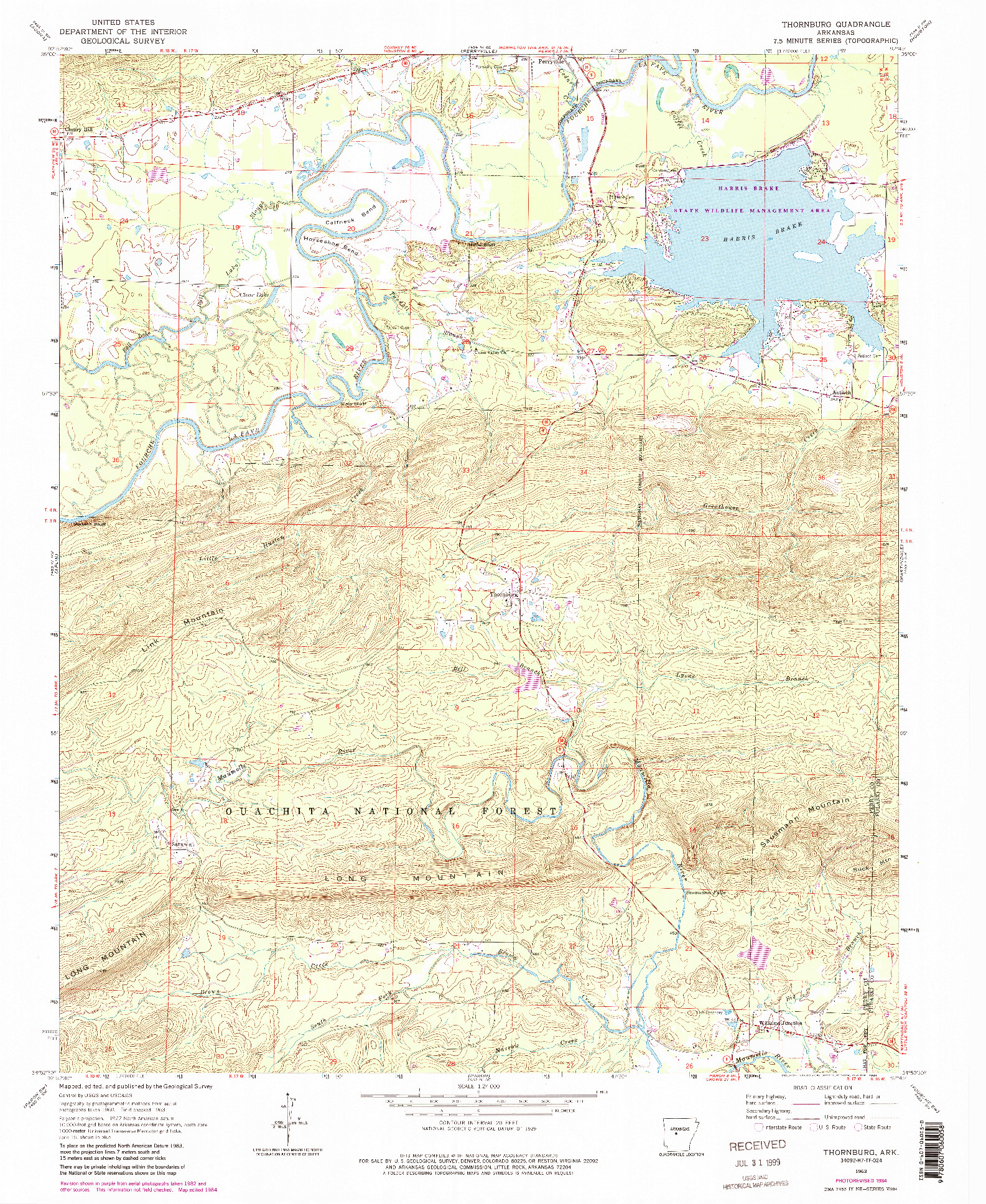 USGS 1:24000-SCALE QUADRANGLE FOR THORNBURG, AR 1963