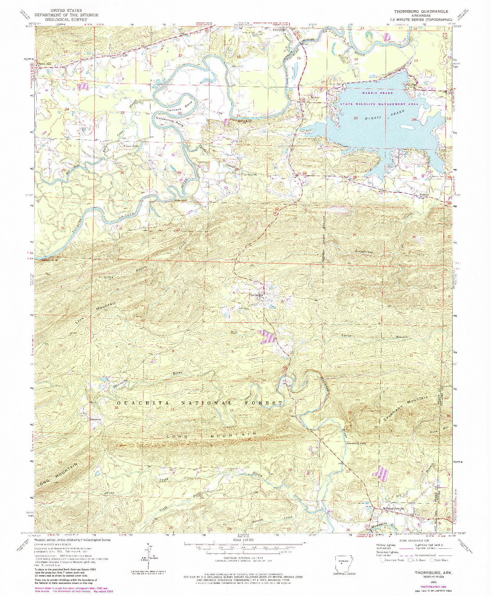 USGS 1:24000-SCALE QUADRANGLE FOR THORNBURG, AR 1963