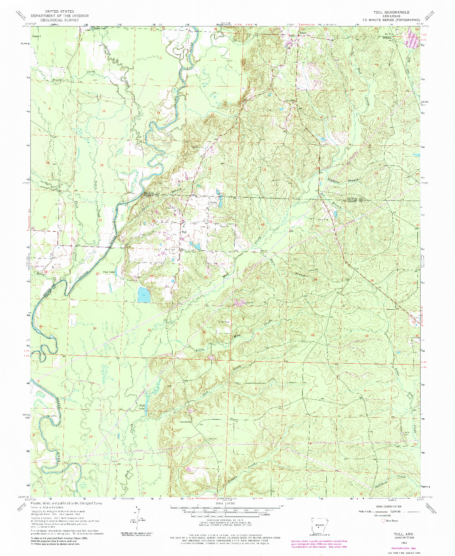 USGS 1:24000-SCALE QUADRANGLE FOR TULL, AR 1963