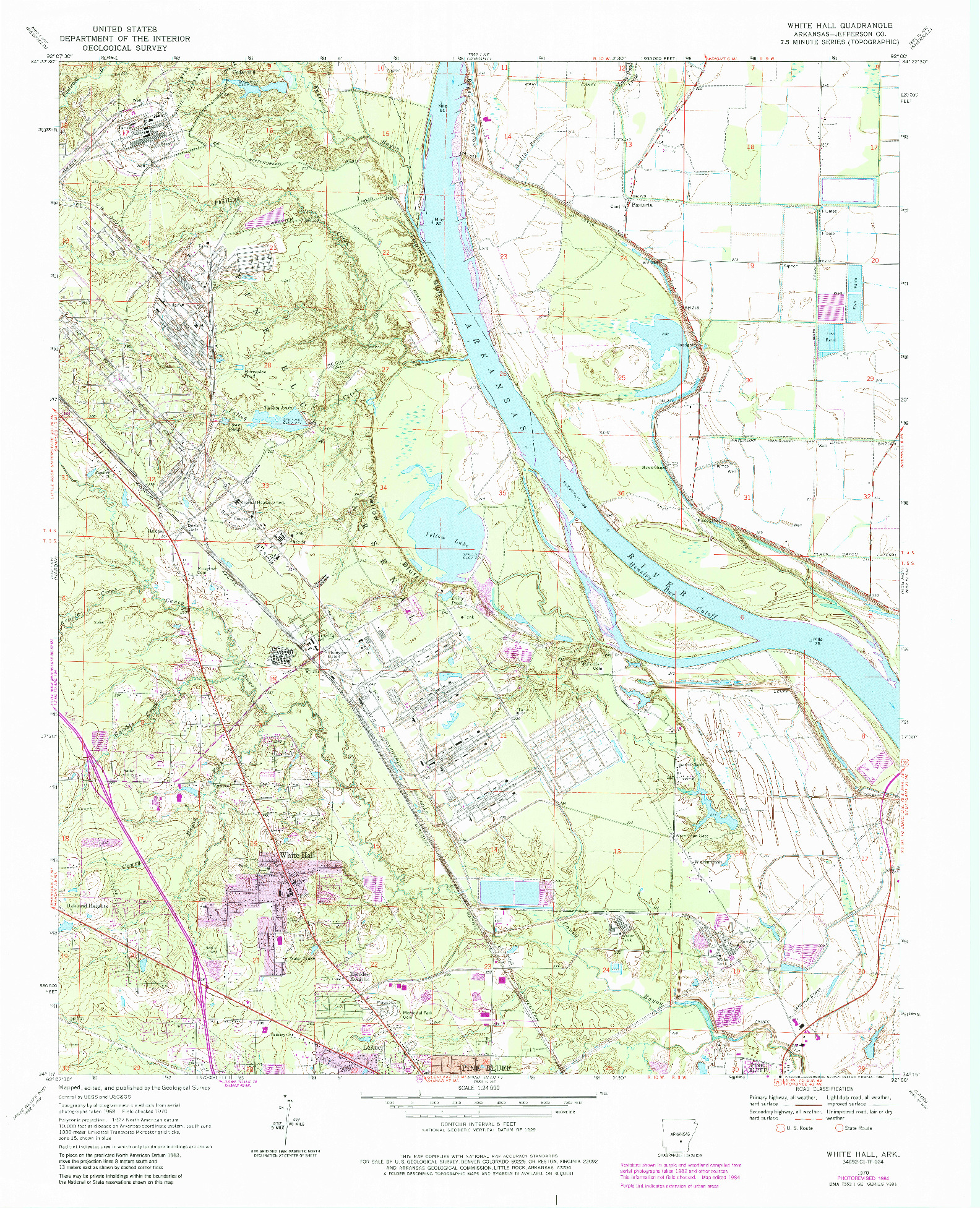 USGS 1:24000-SCALE QUADRANGLE FOR WHITE HALL, AR 1970