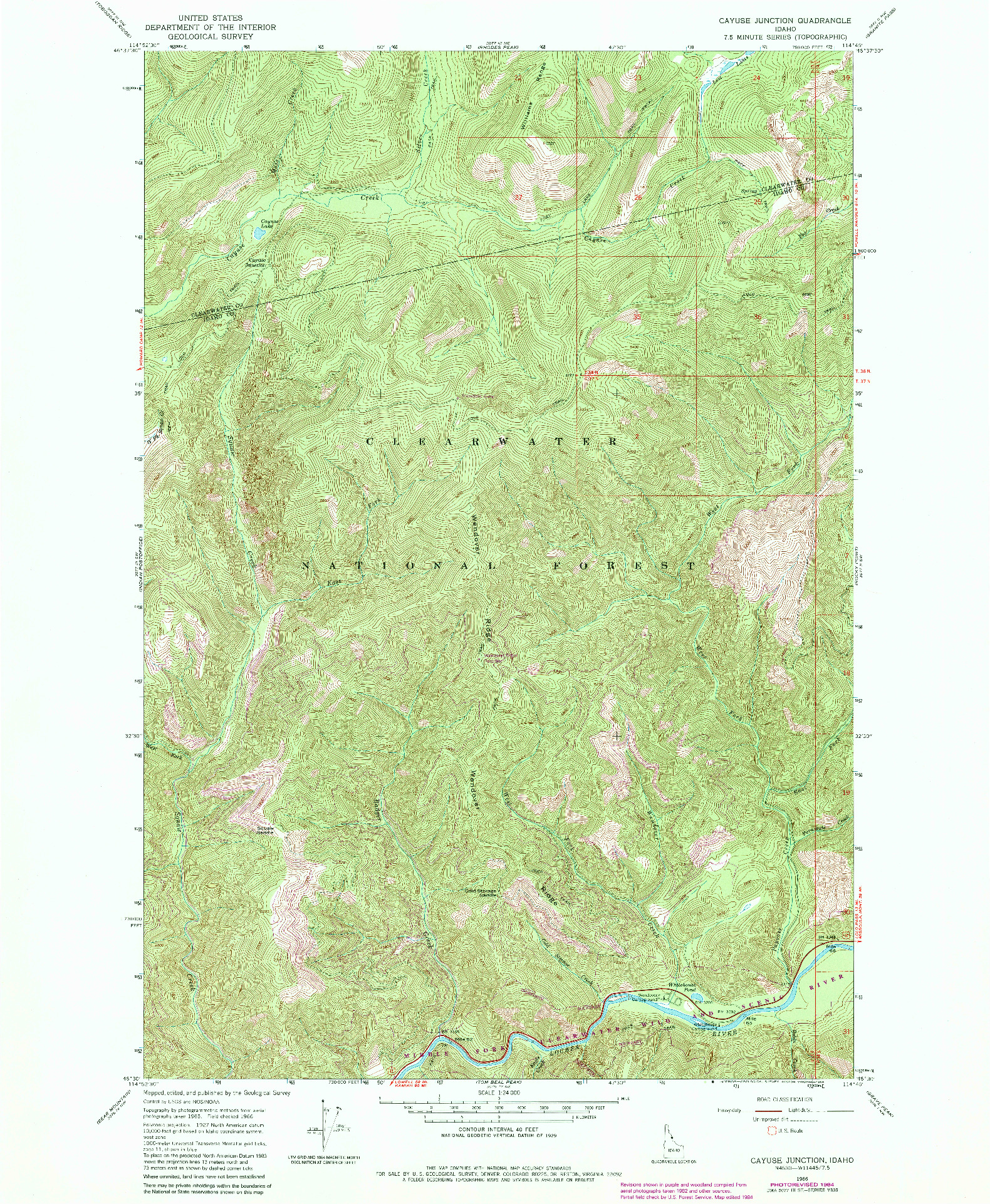 USGS 1:24000-SCALE QUADRANGLE FOR CAYUSE JUNCTION, ID 1966