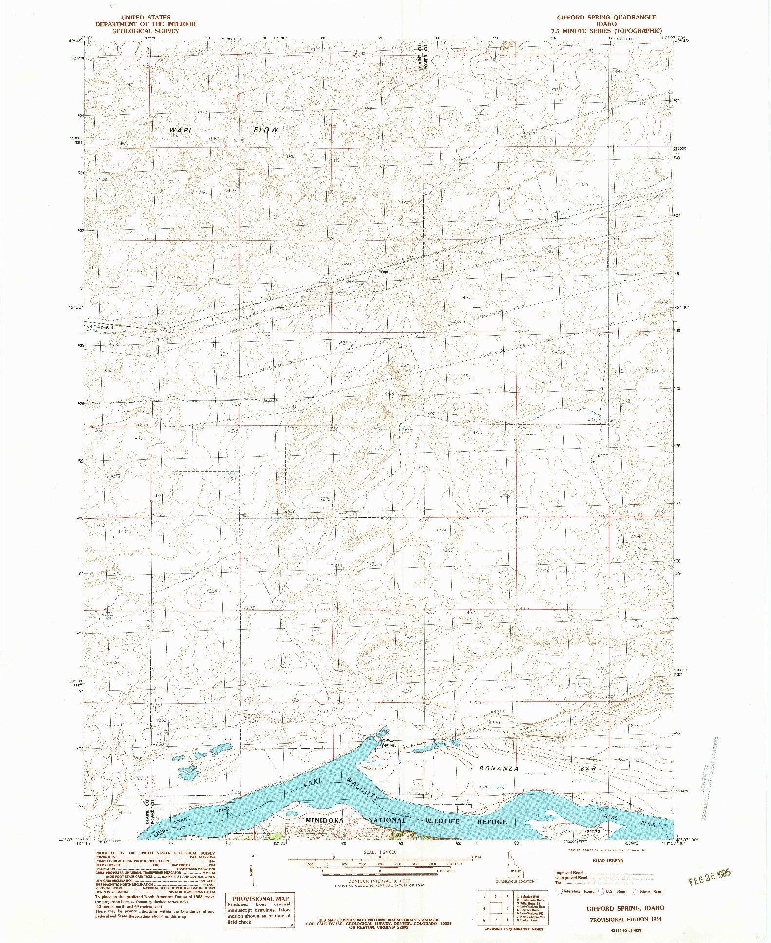 USGS 1:24000-SCALE QUADRANGLE FOR GIFFORD SPRING, ID 1984
