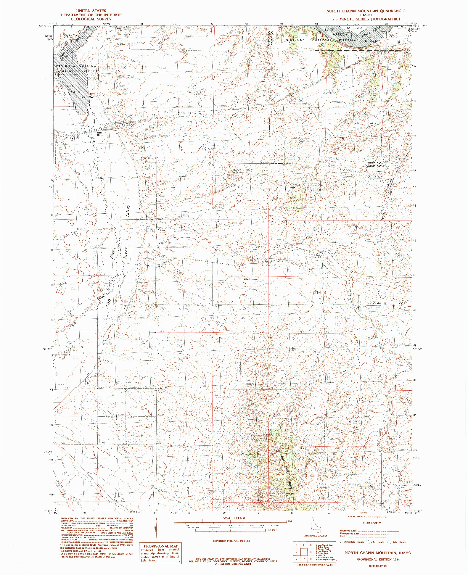 USGS 1:24000-SCALE QUADRANGLE FOR NORTH CHAPIN MOUNTAIN, ID 1984
