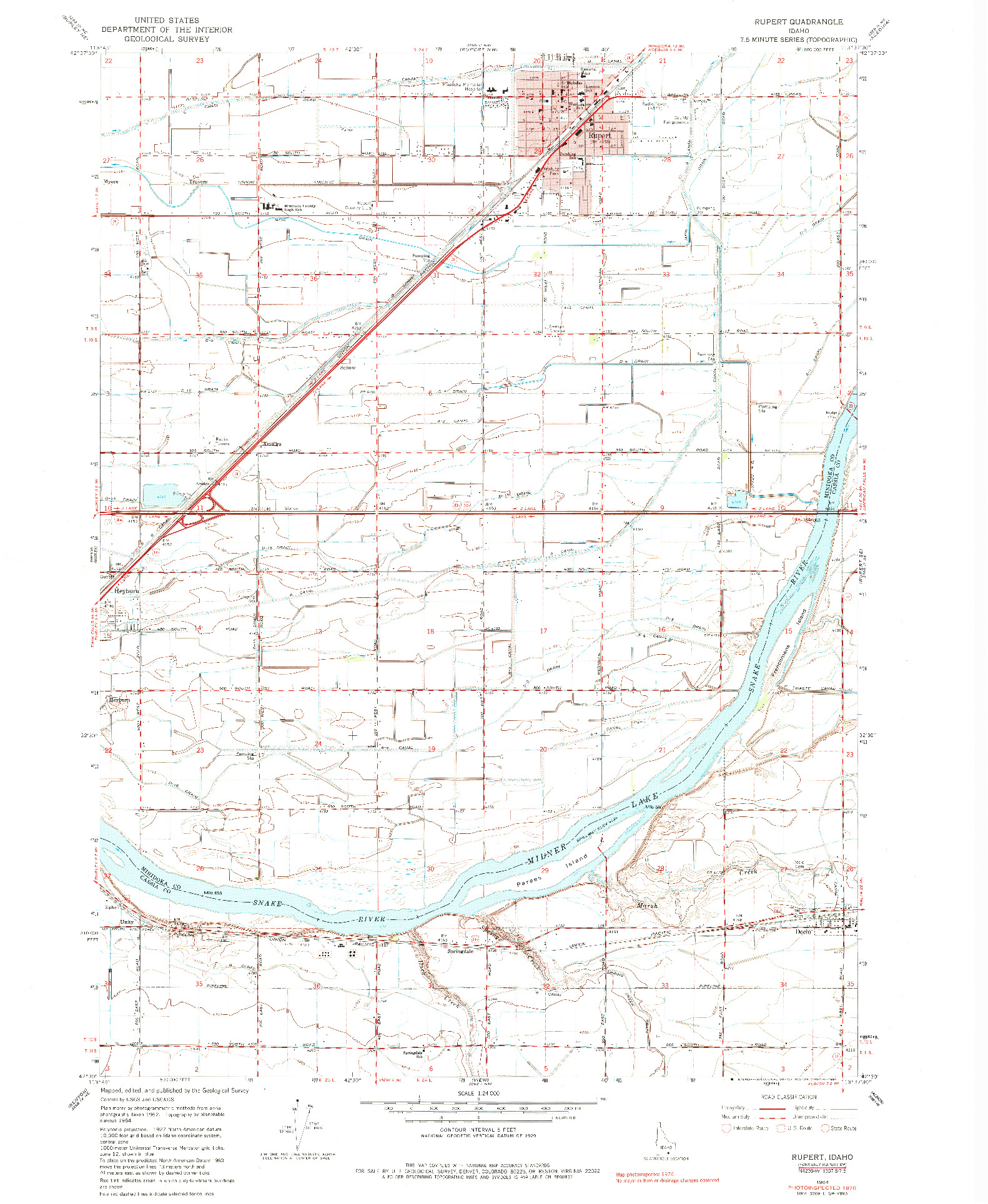 USGS 1:24000-SCALE QUADRANGLE FOR RUPERT, ID 1964