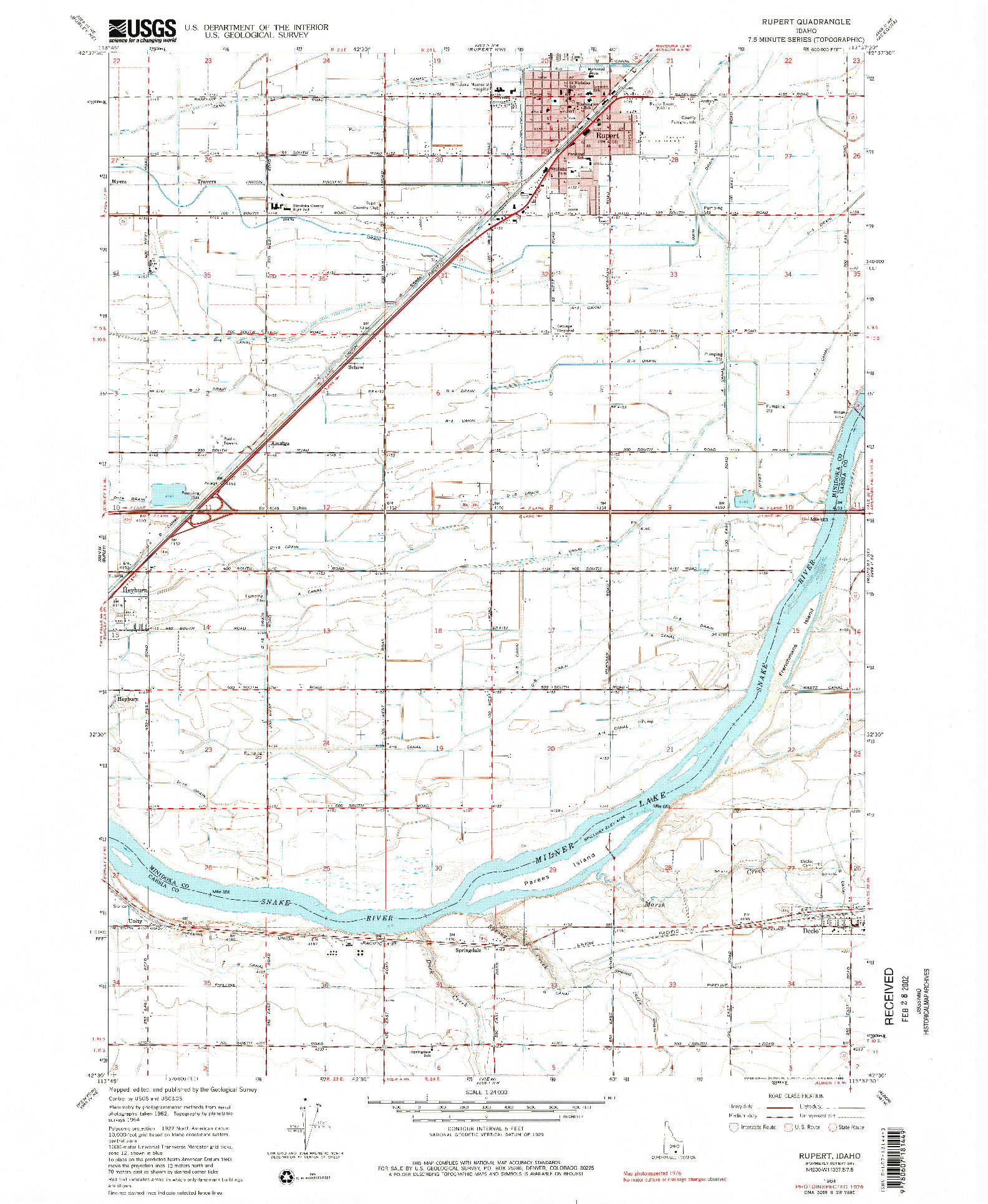 USGS 1:24000-SCALE QUADRANGLE FOR RUPERT, ID 1964