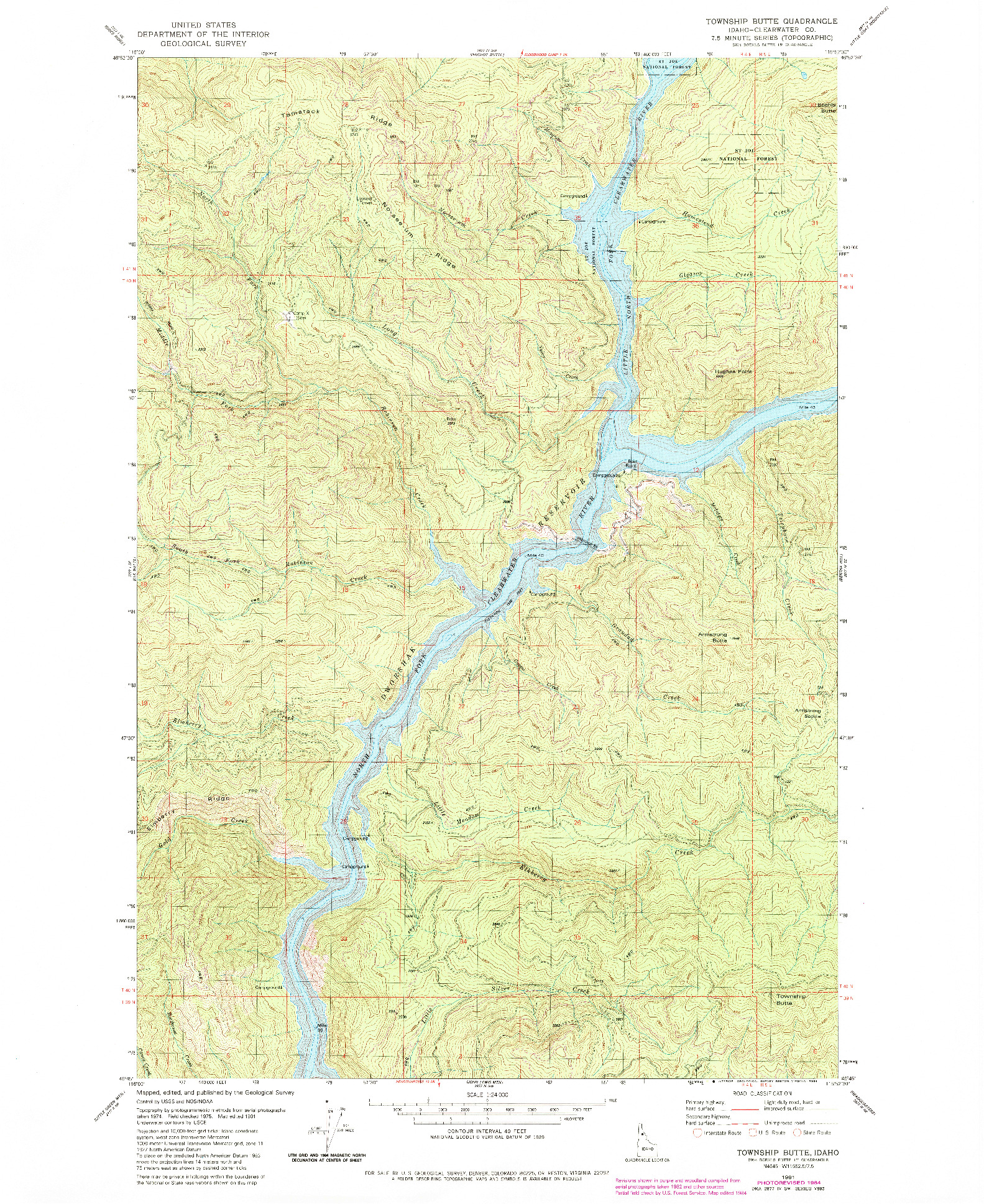 USGS 1:24000-SCALE QUADRANGLE FOR TOWNSHIP BUTTE, ID 1981