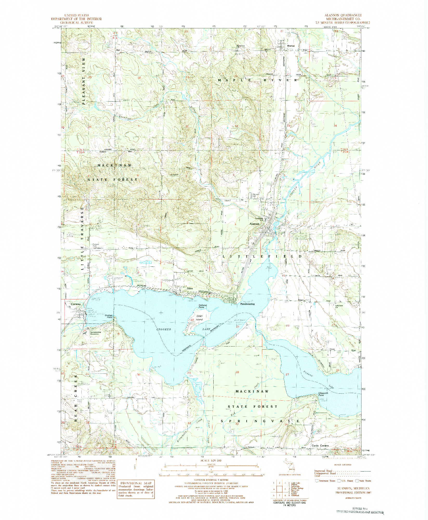 USGS 1:24000-SCALE QUADRANGLE FOR ALANSON, MI 1983