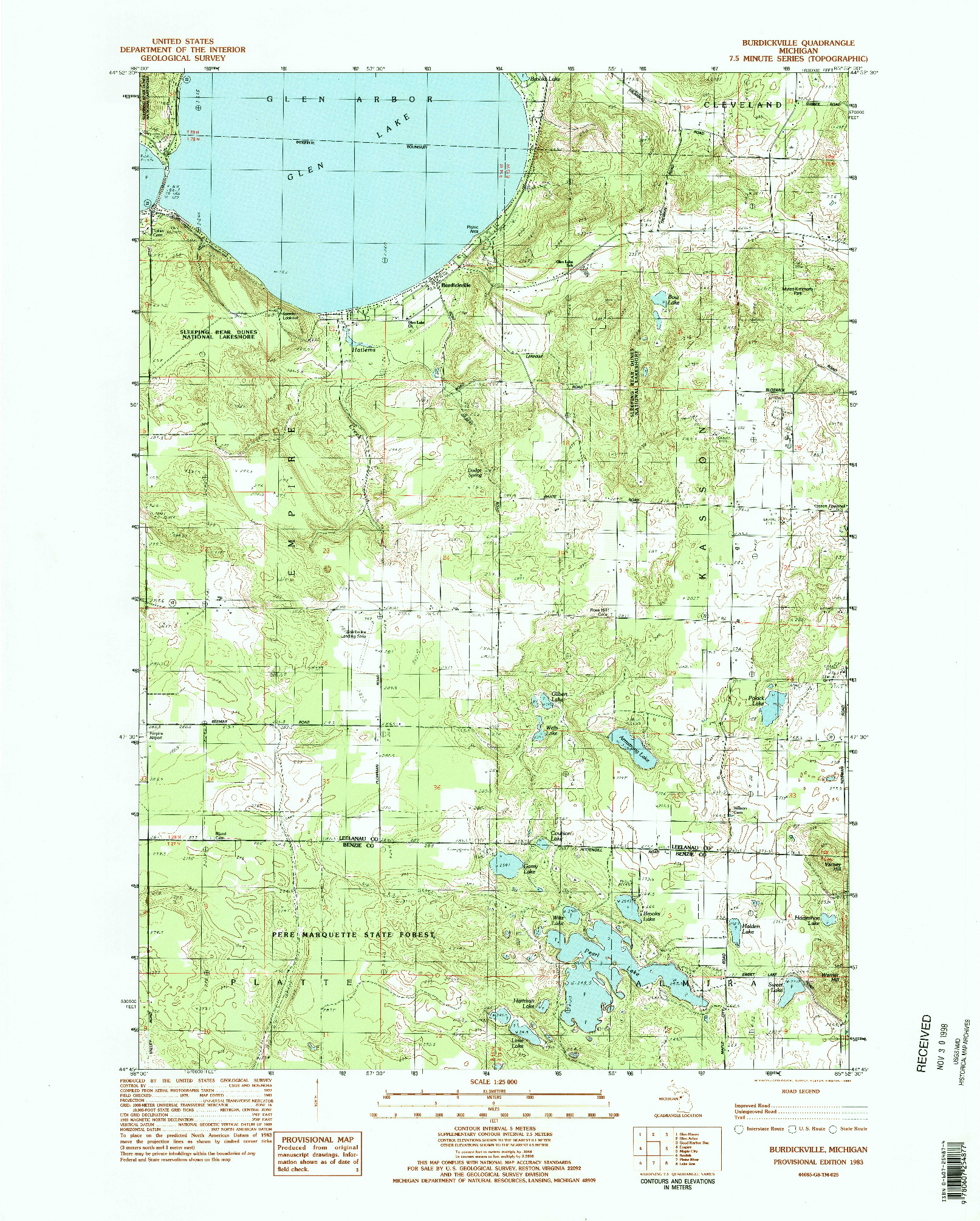 USGS 1:24000-SCALE QUADRANGLE FOR BURDICKVILLE, MI 1983