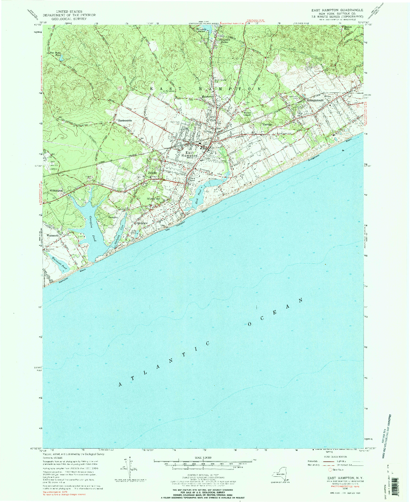 USGS 1:24000-SCALE QUADRANGLE FOR EAST HAMPTON, NY 1956