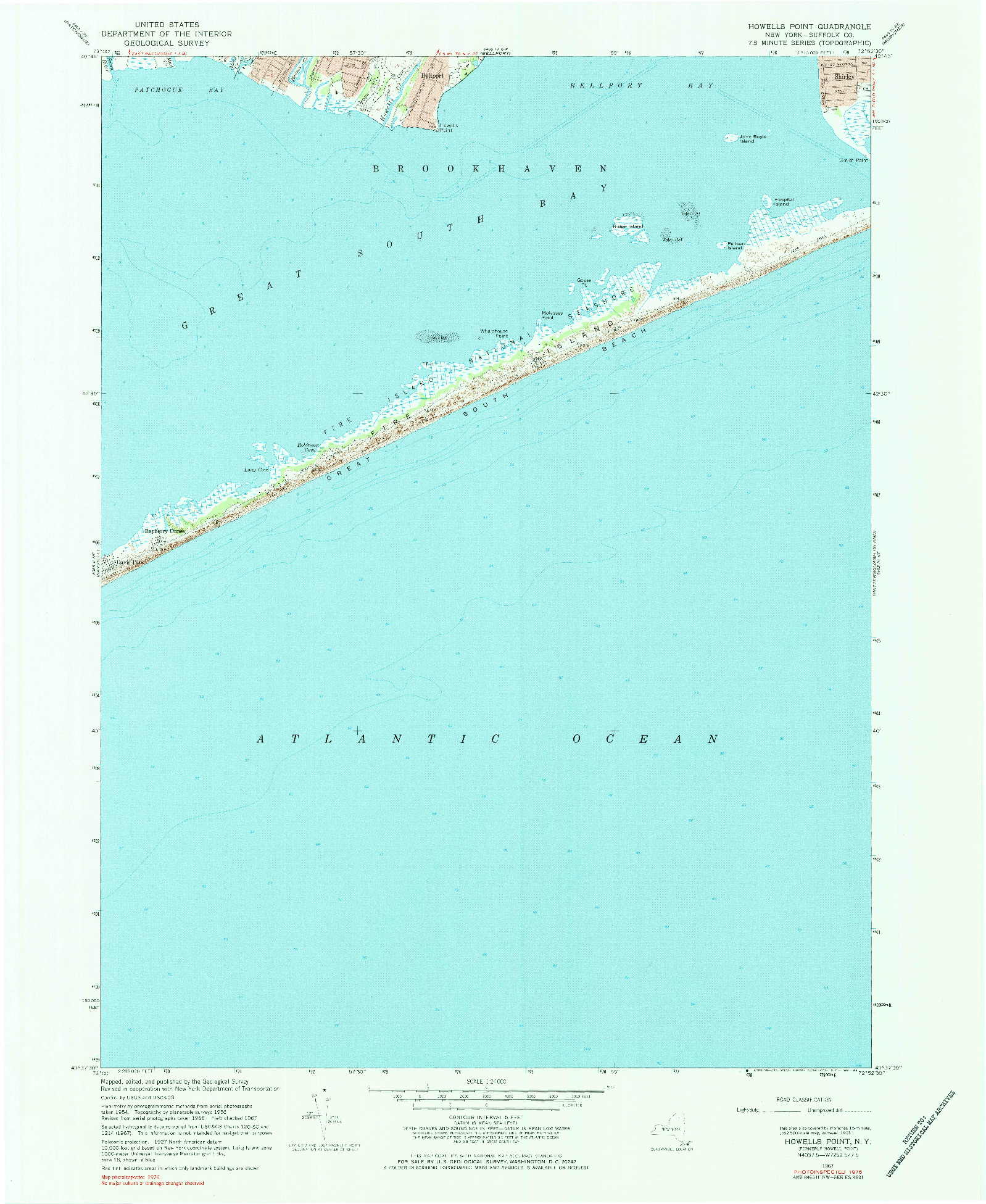 USGS 1:24000-SCALE QUADRANGLE FOR HOWELLS POINT, NY 1967