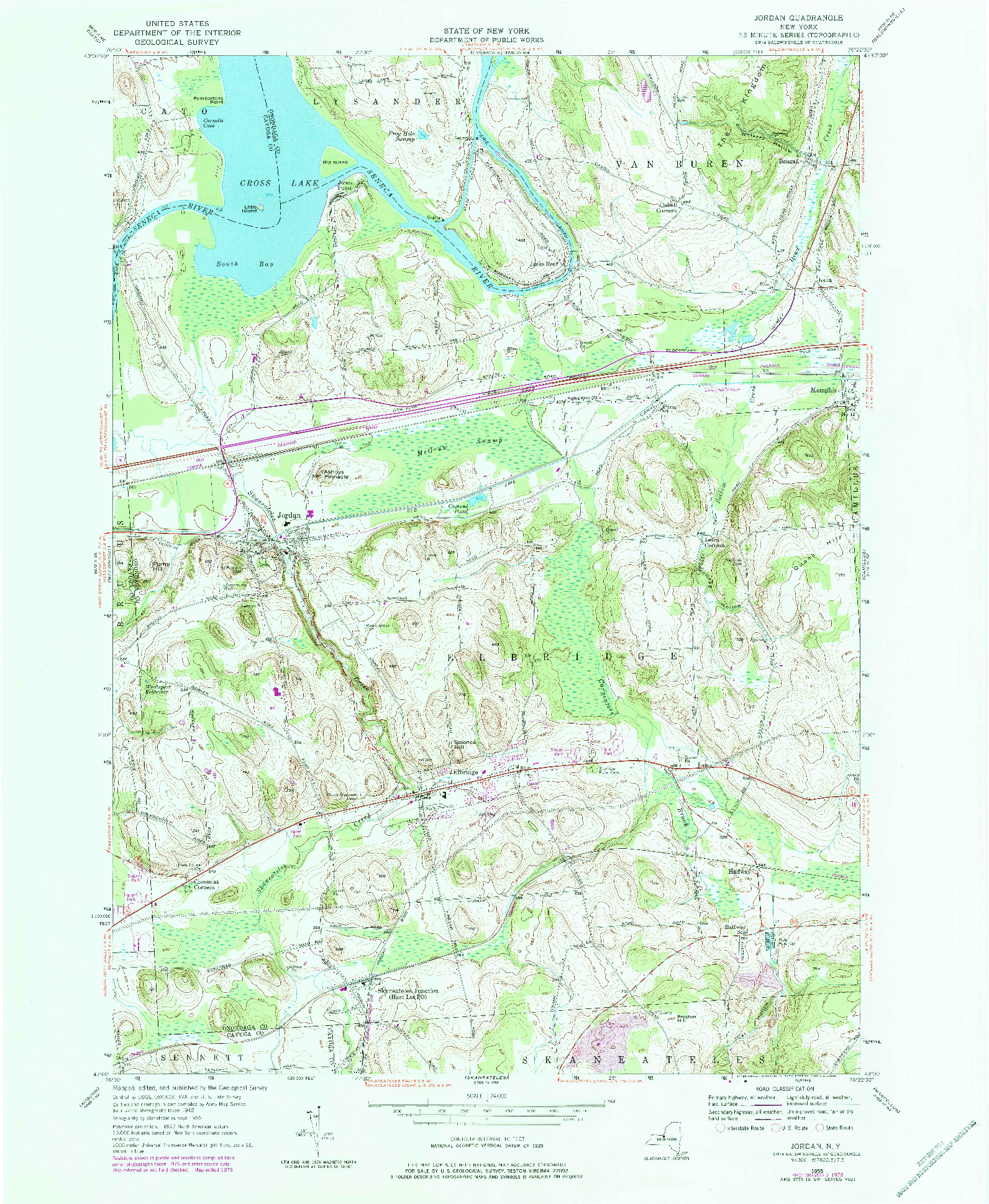 USGS 1:24000-SCALE QUADRANGLE FOR JORDAN, NY 1978