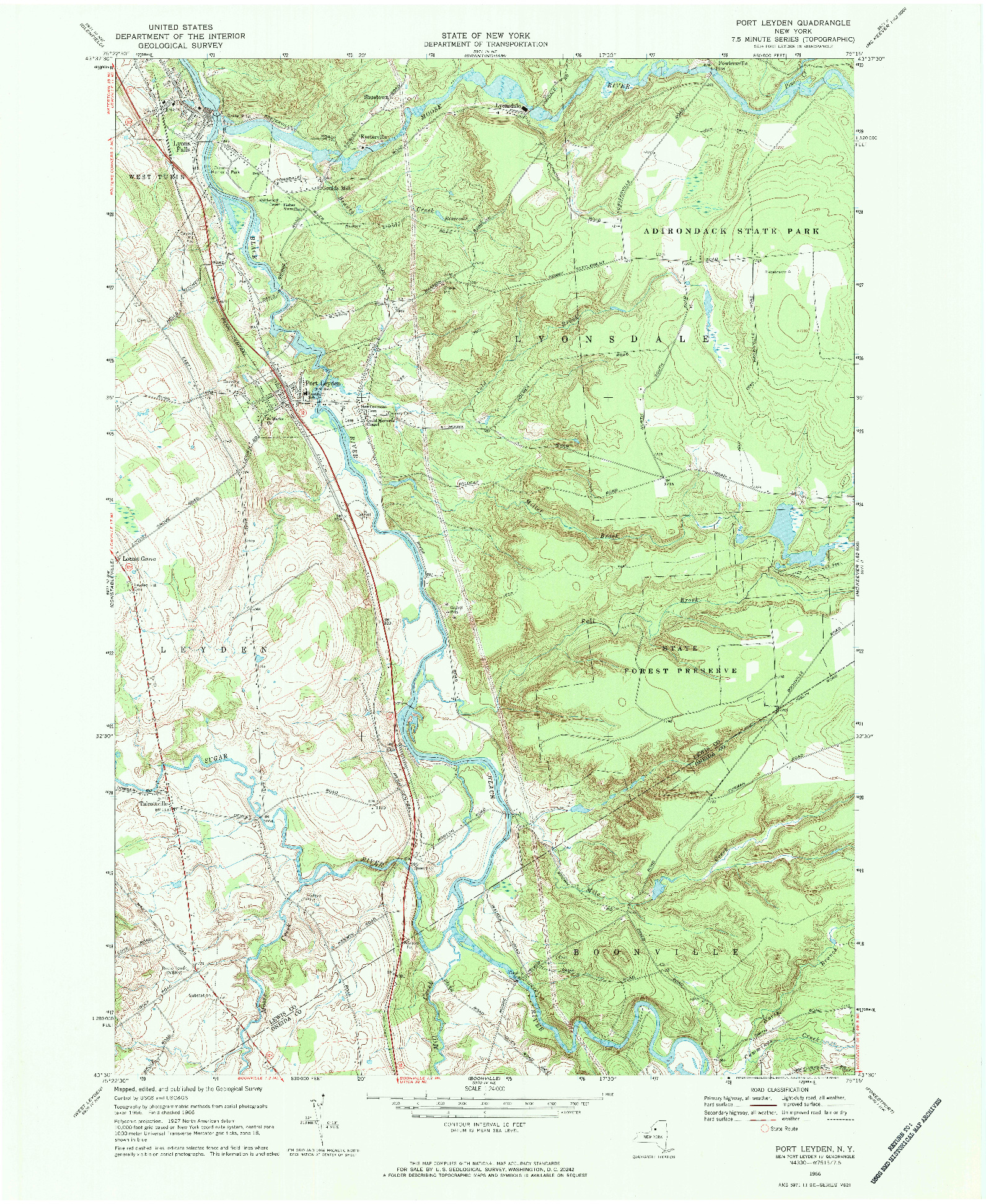 USGS 1:24000-SCALE QUADRANGLE FOR PORT LEYDEN, NY 1966