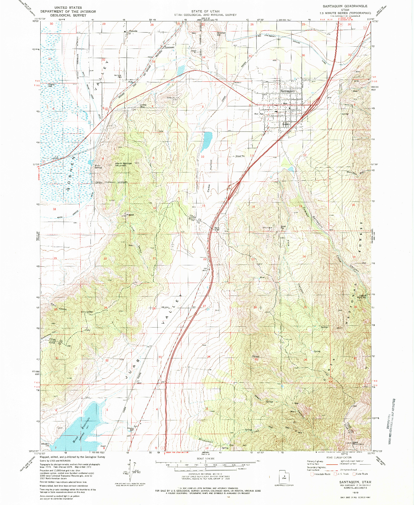 USGS 1:24000-SCALE QUADRANGLE FOR SANTAQUIN, UT 1979