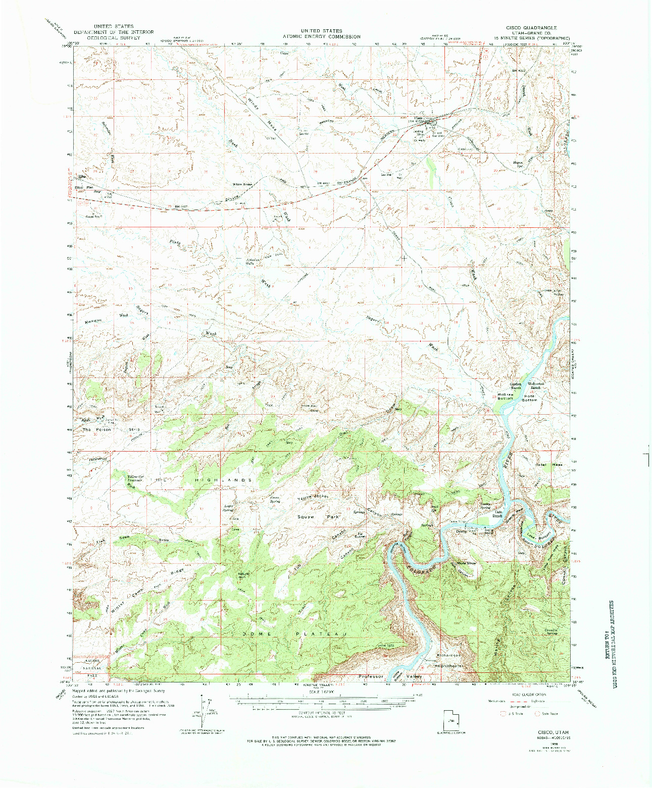 USGS 1:62500-SCALE QUADRANGLE FOR CISCO, UT 1958