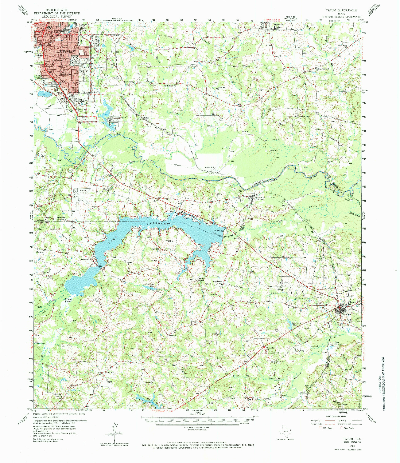 USGS 1:62500-SCALE QUADRANGLE FOR TATUM, TX 1958