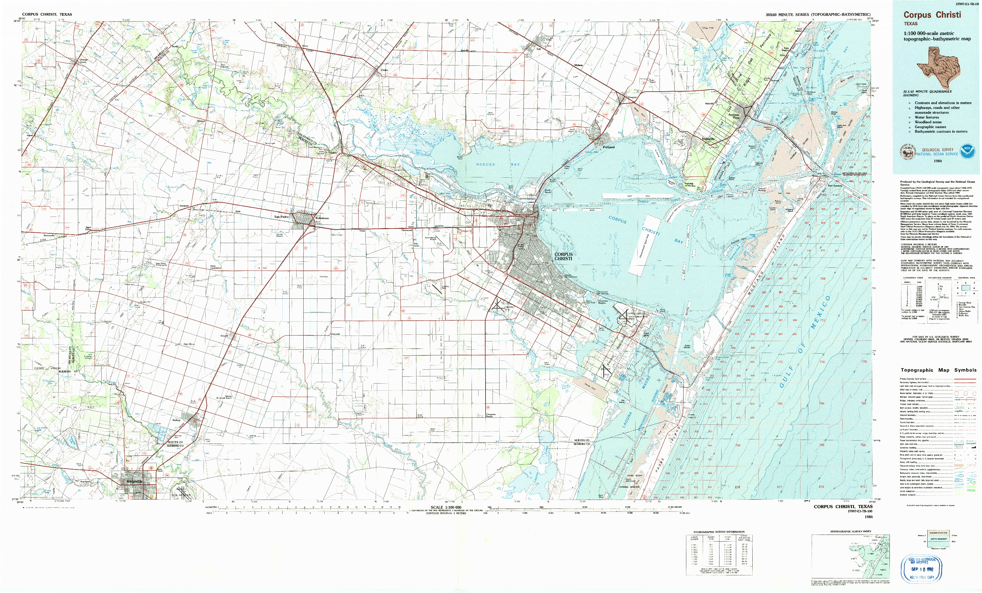 USGS 1:100000-SCALE QUADRANGLE FOR CORPUS CHRISTI, TX 1984